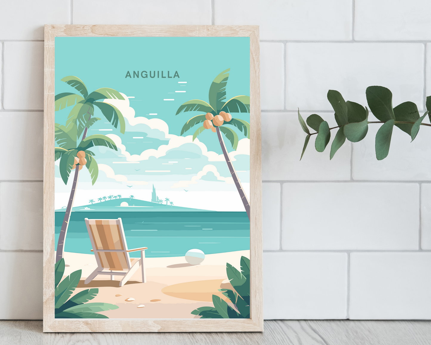 Anguilla Caribbean Travel Poster Print - Pitchers Design