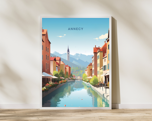 Annecy France Travel Poster Print - Pitchers Design