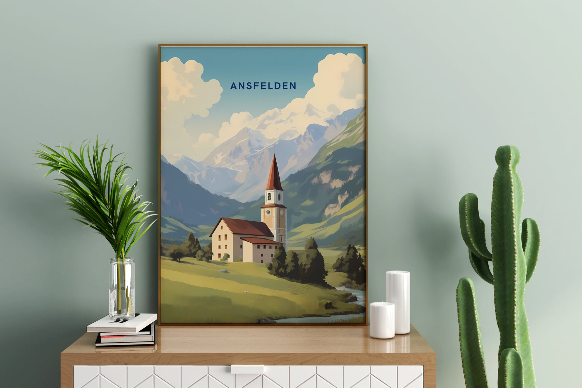 Ansfelden Austria Travel Print Poster - Pitchers Design