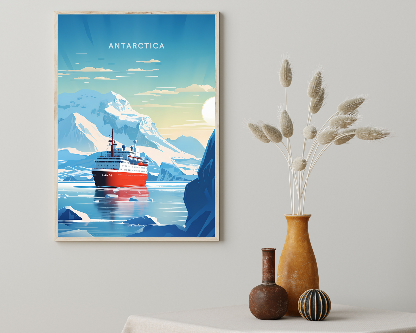 Antarctica Travel Poster Print - Pitchers Design