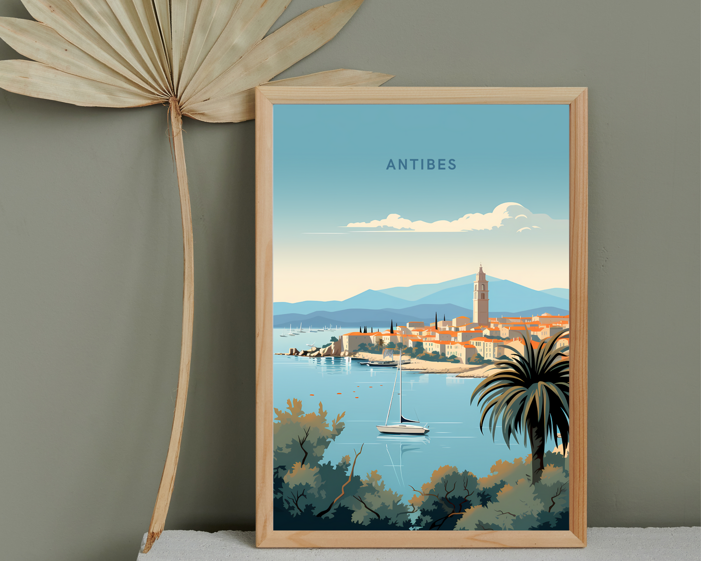 Antibes France Travel Poster Print - Pitchers Design