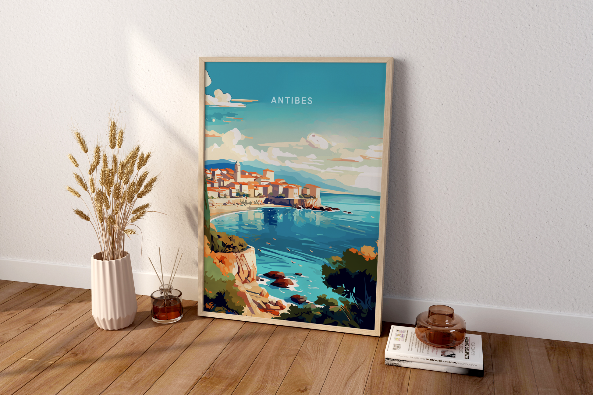 Antibes Coast France Travel Print Poster - Pitchers Design