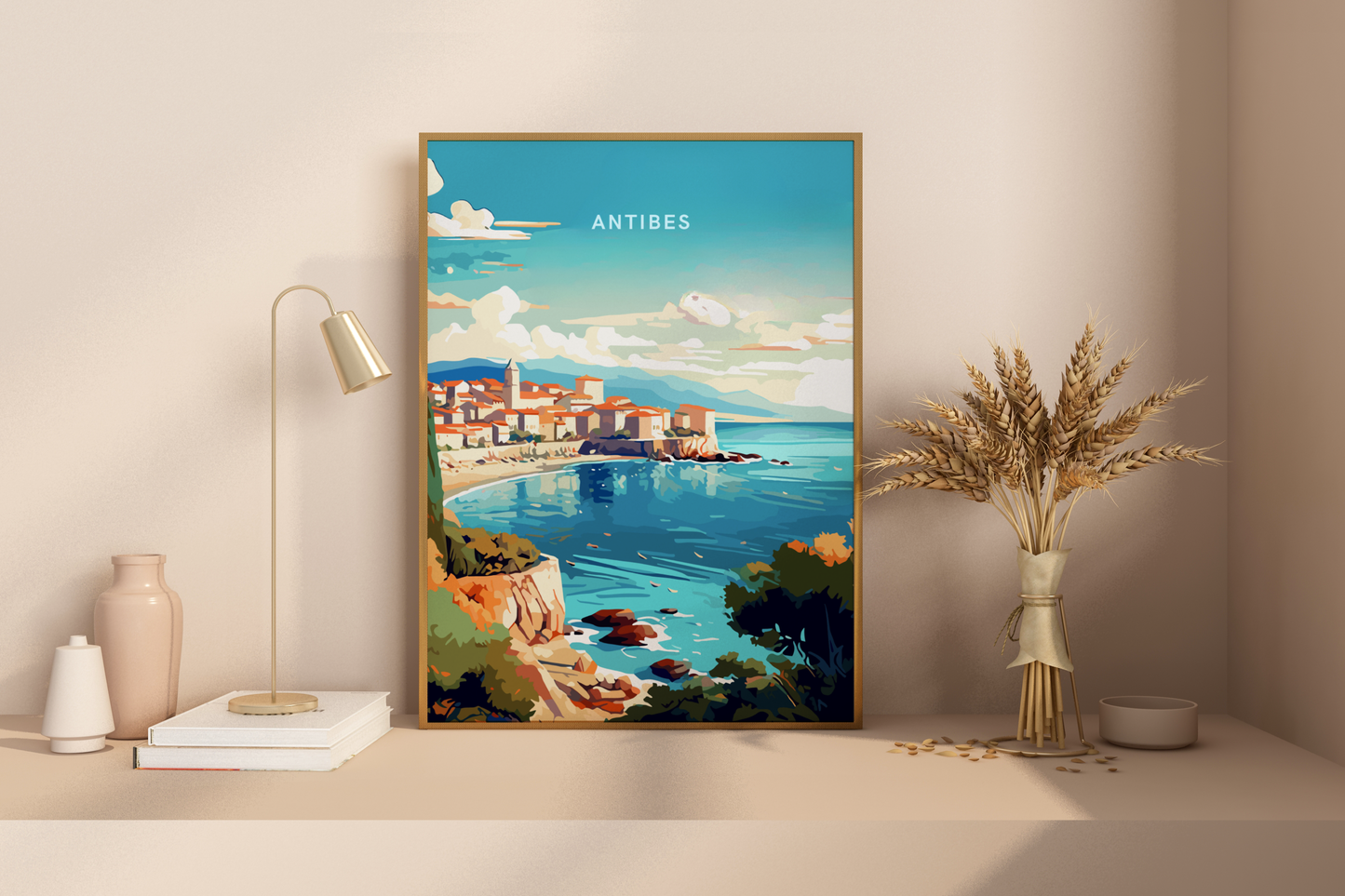 Antibes Coast France Travel Print Poster - Pitchers Design