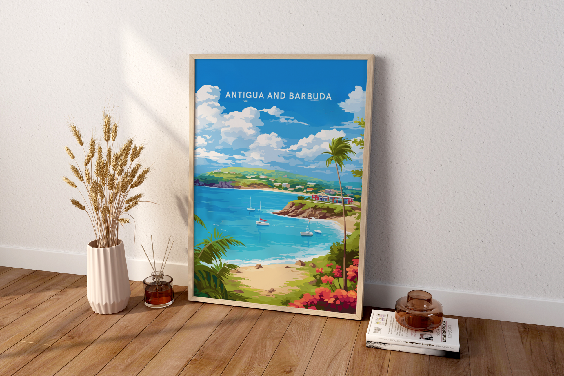 Antigua and Barbuda Caribbean Travel Print Poster - Pitchers Design