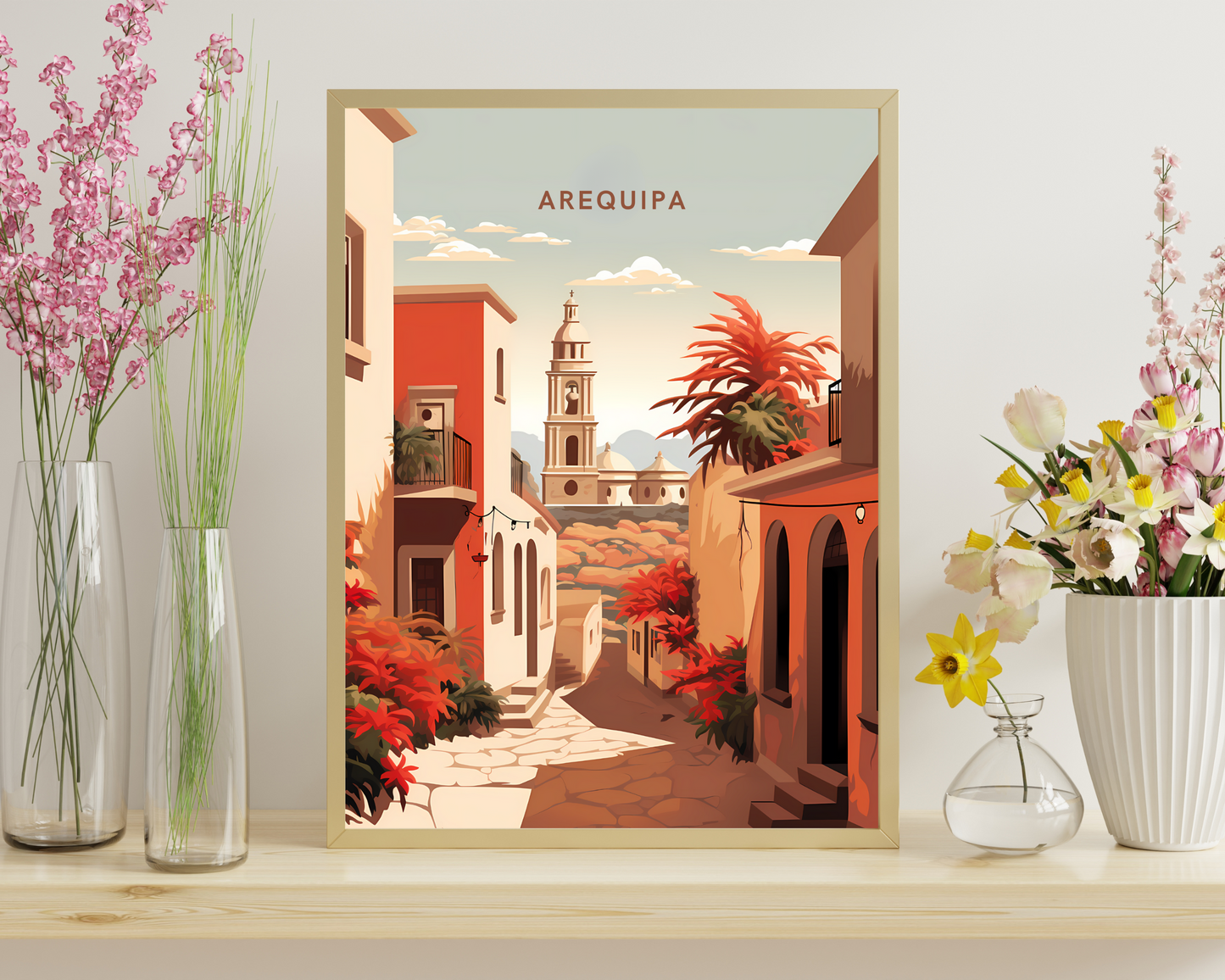 Arequipa Peru Travel Poster Print - Pitchers Design