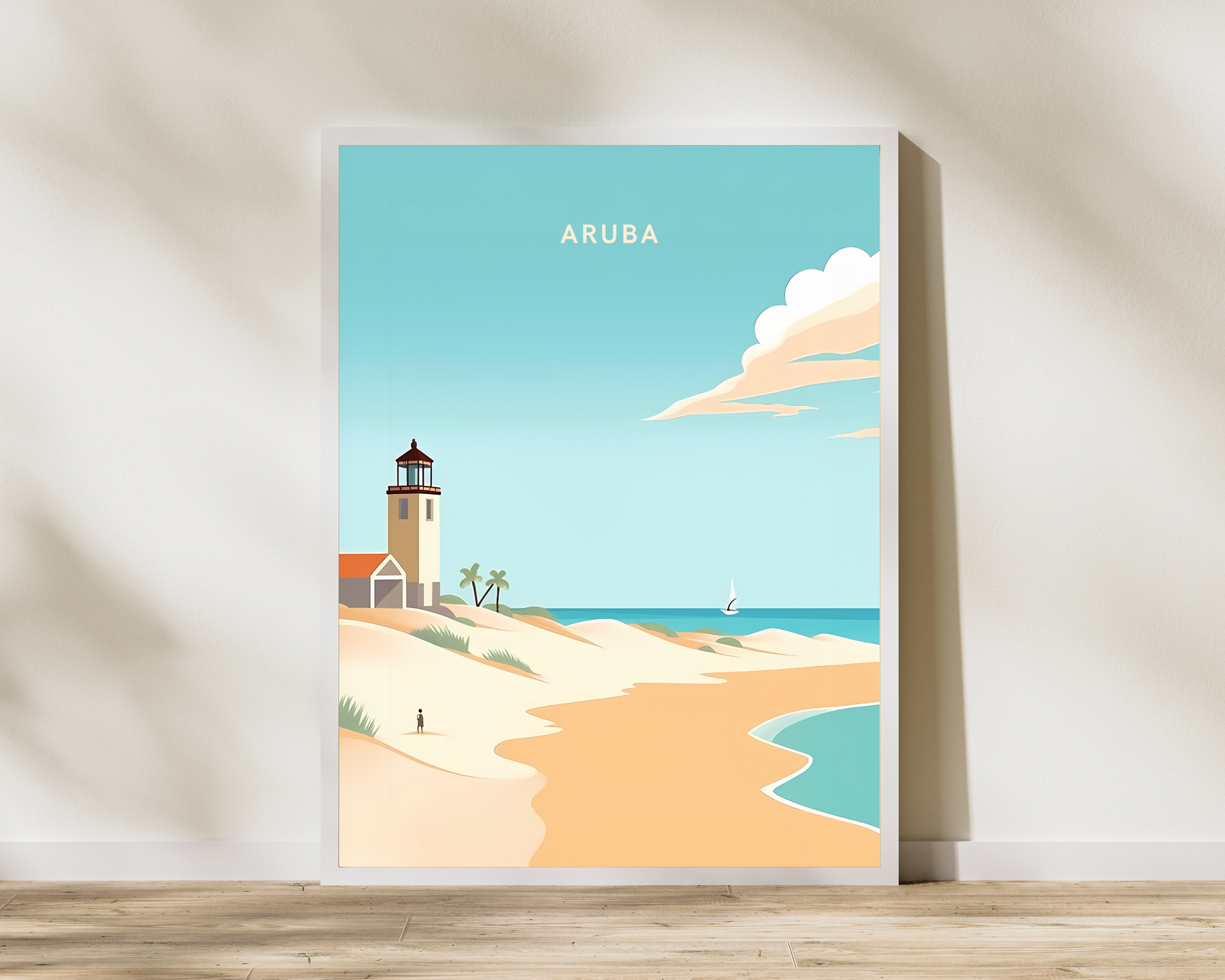 Aruba Caribbean Travel Poster Print - Pitchers Design