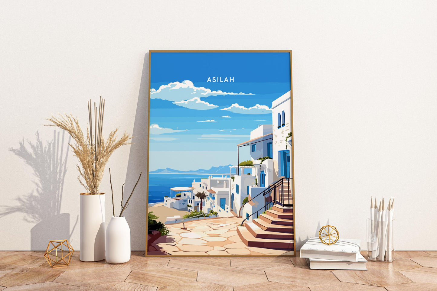 Asilah Morocco Travel Print Poster - Pitchers Design