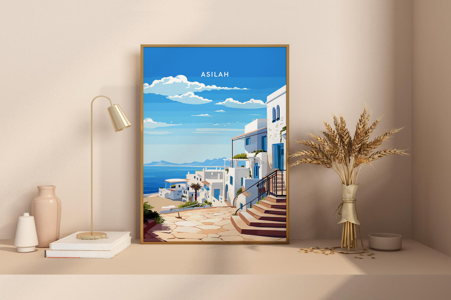 Asilah Morocco Travel Print Poster - Pitchers Design