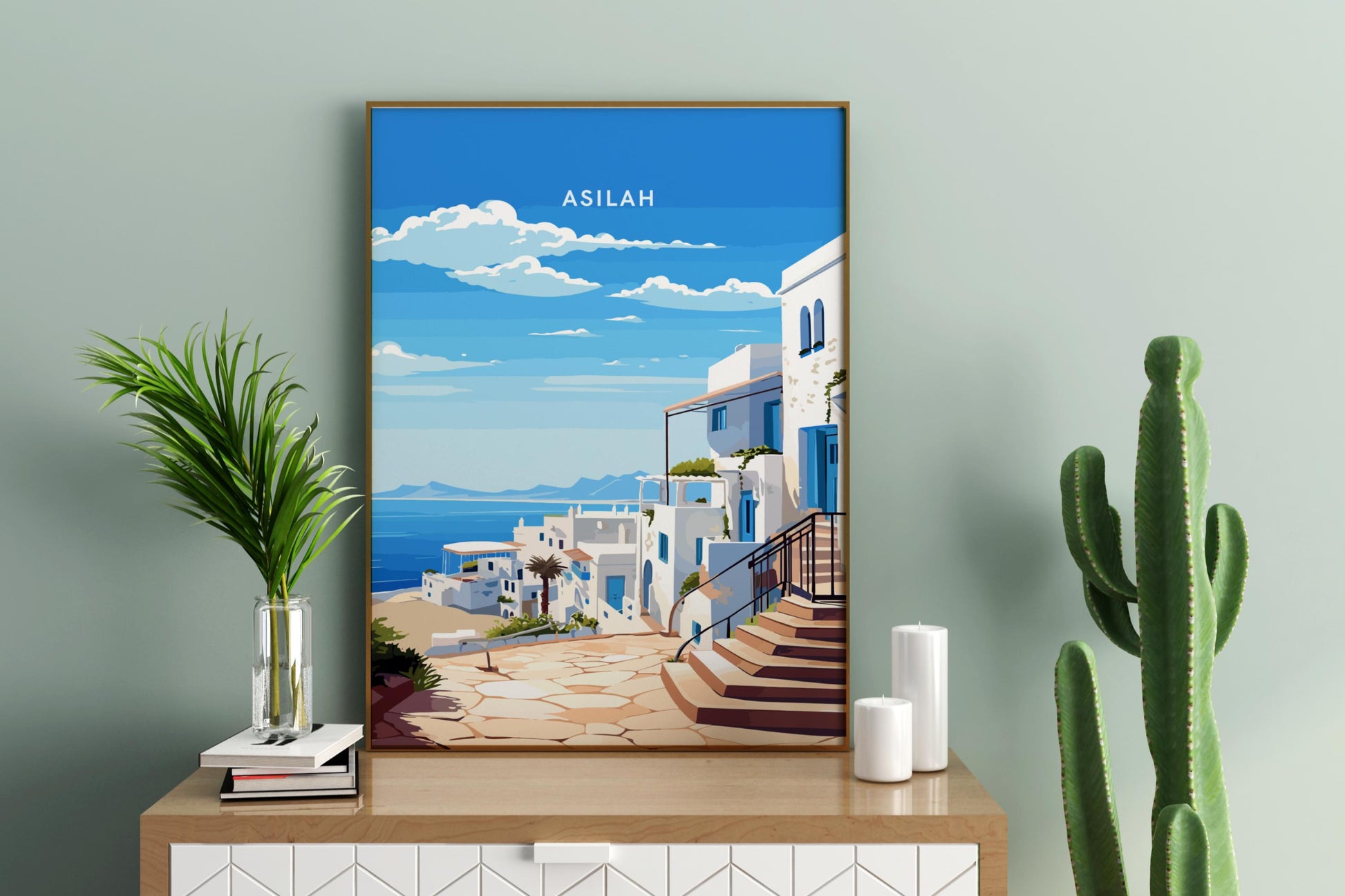 Asilah Morocco Travel Print Poster - Pitchers Design