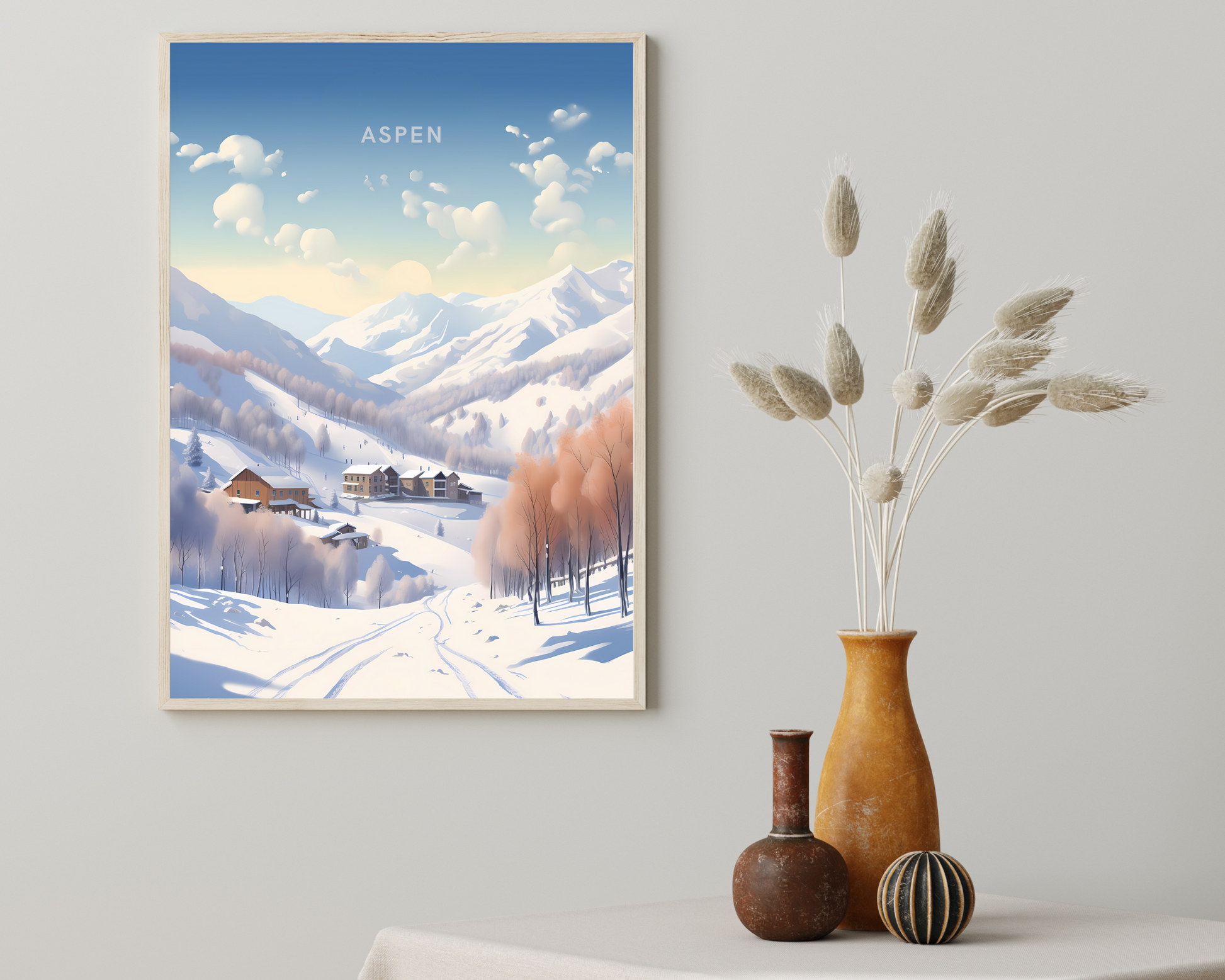 Aspen Colorado Ski Travel Poster Print - Pitchers Design