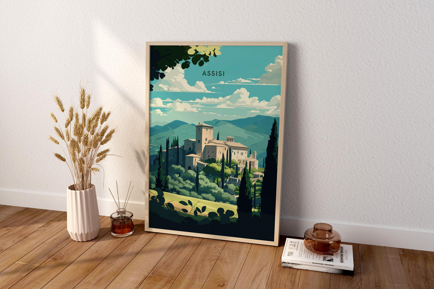 Assisi Old Town Italy Travel Print Poster - Pitchers Design