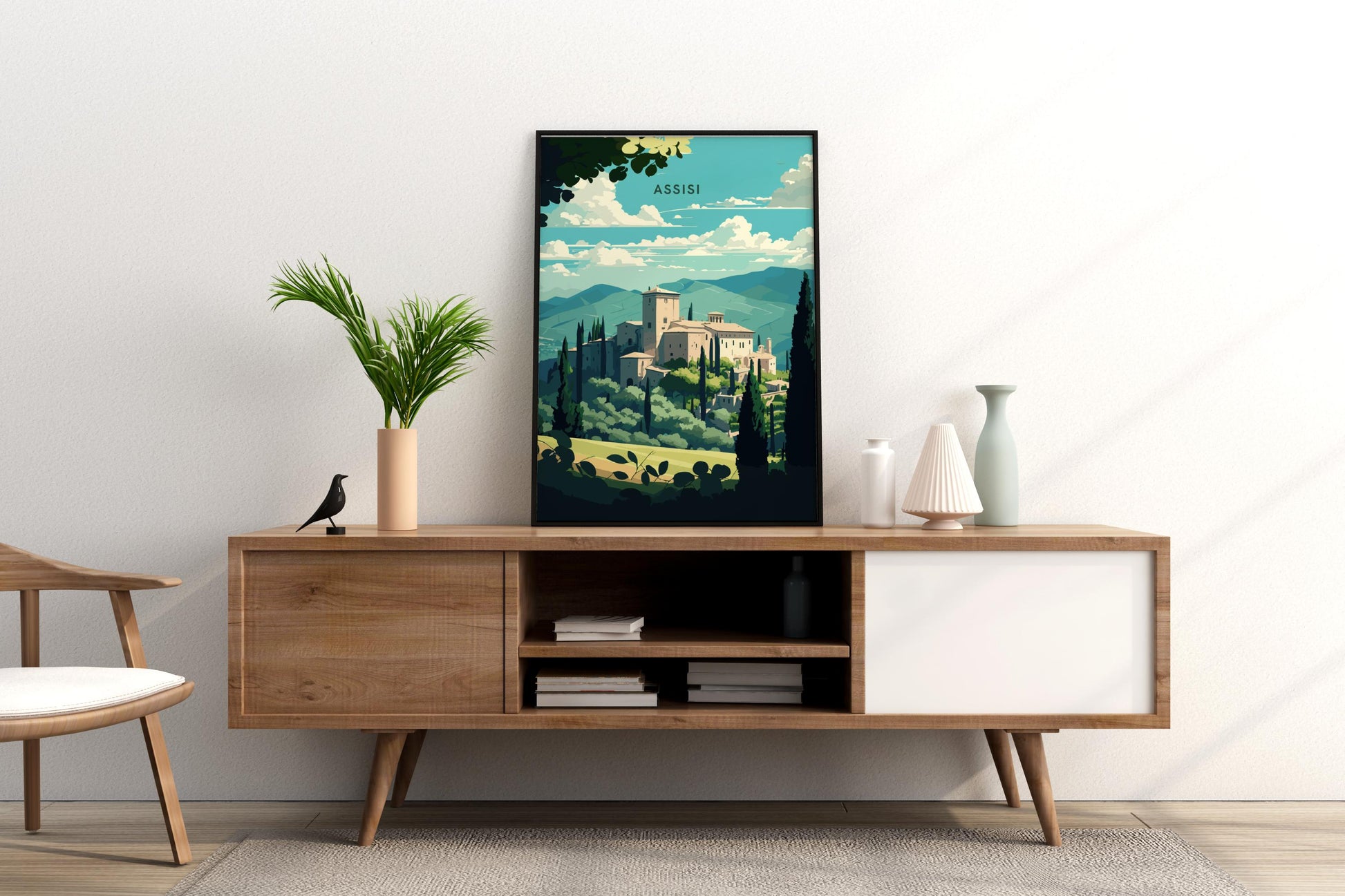 Assisi Old Town Italy Travel Print Poster - Pitchers Design