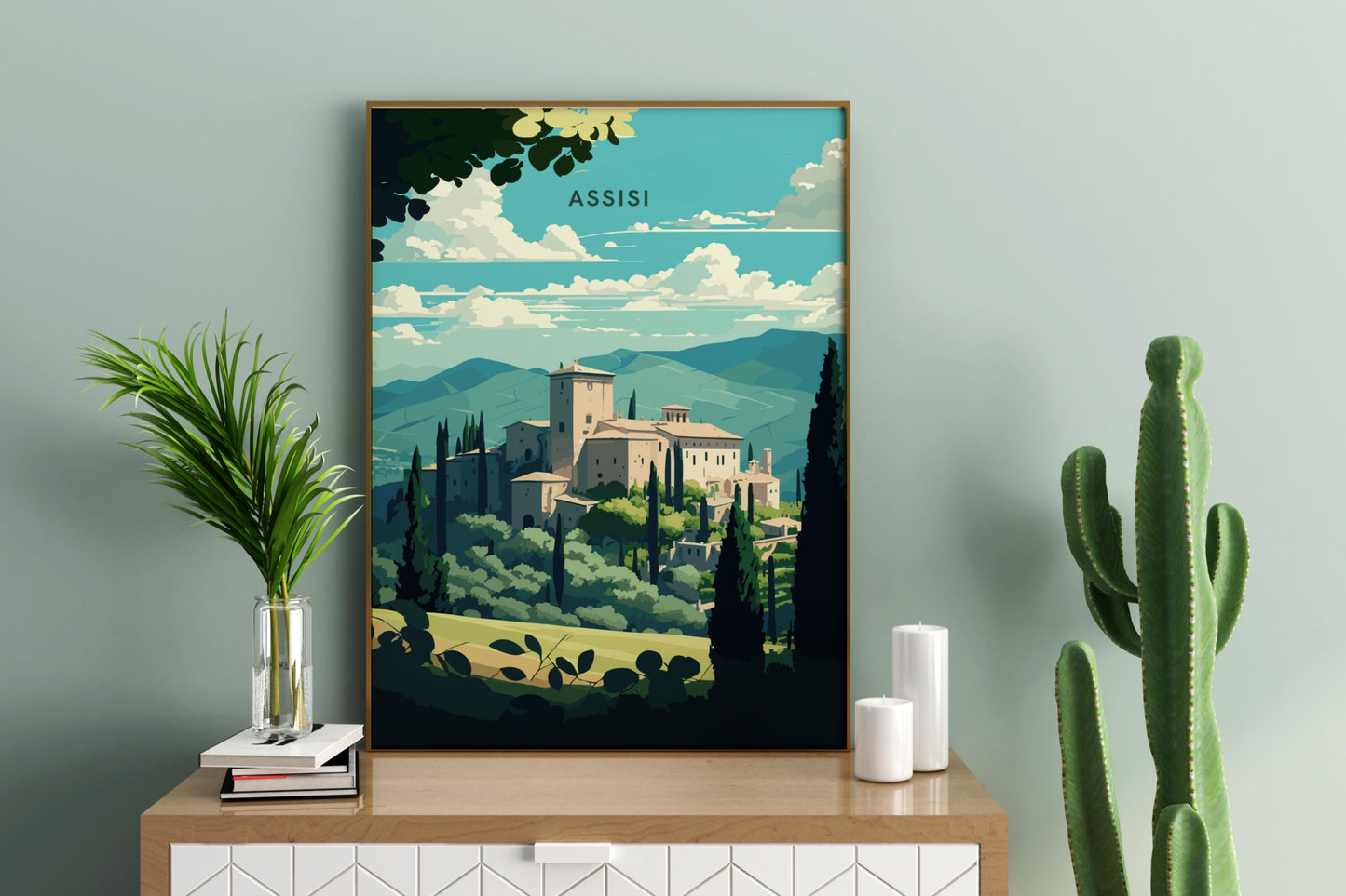 Assisi Old Town Italy Travel Print Poster - Pitchers Design