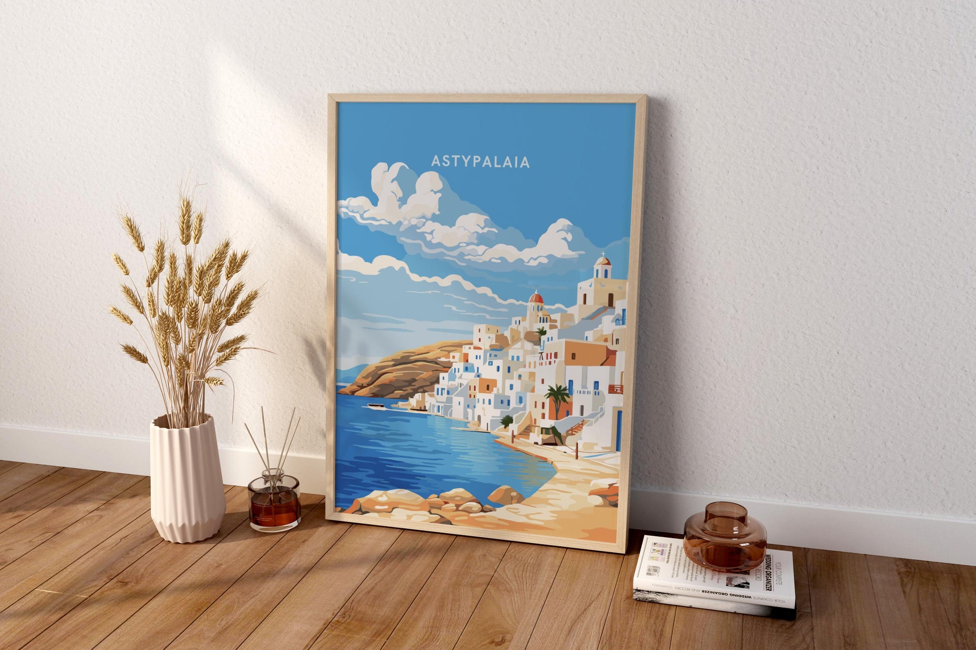 Astypalaia Greece Travel Print Poster - Pitchers Design