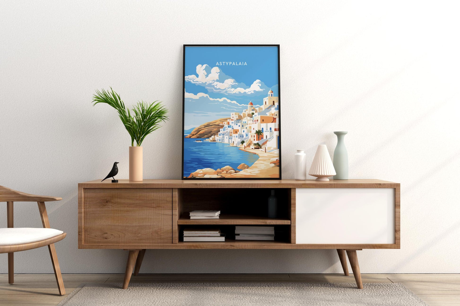 Astypalaia Greece Travel Print Poster - Pitchers Design