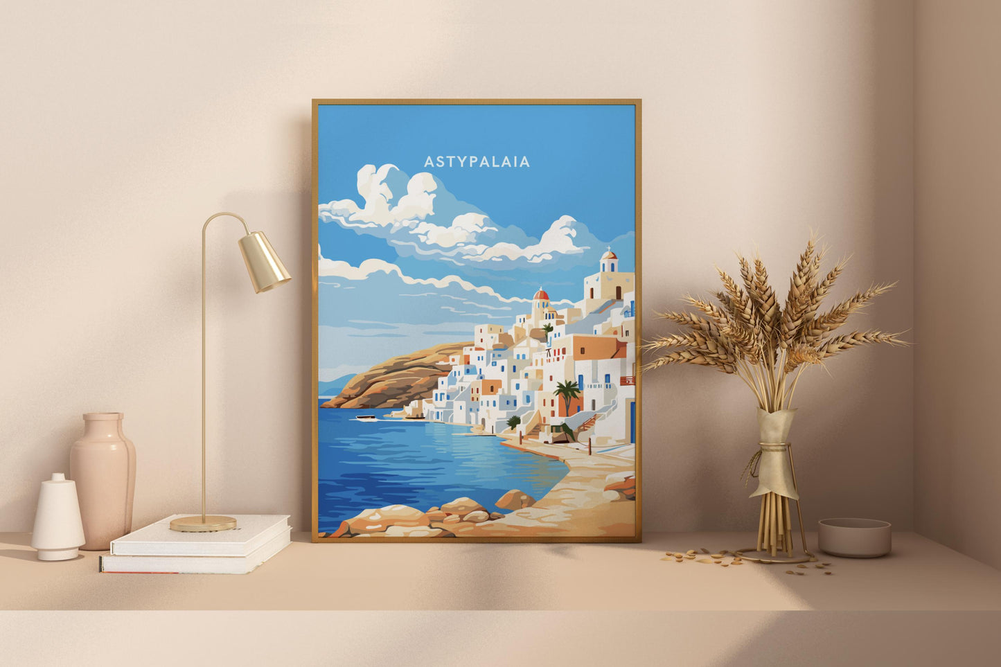 Astypalaia Greece Travel Print Poster - Pitchers Design