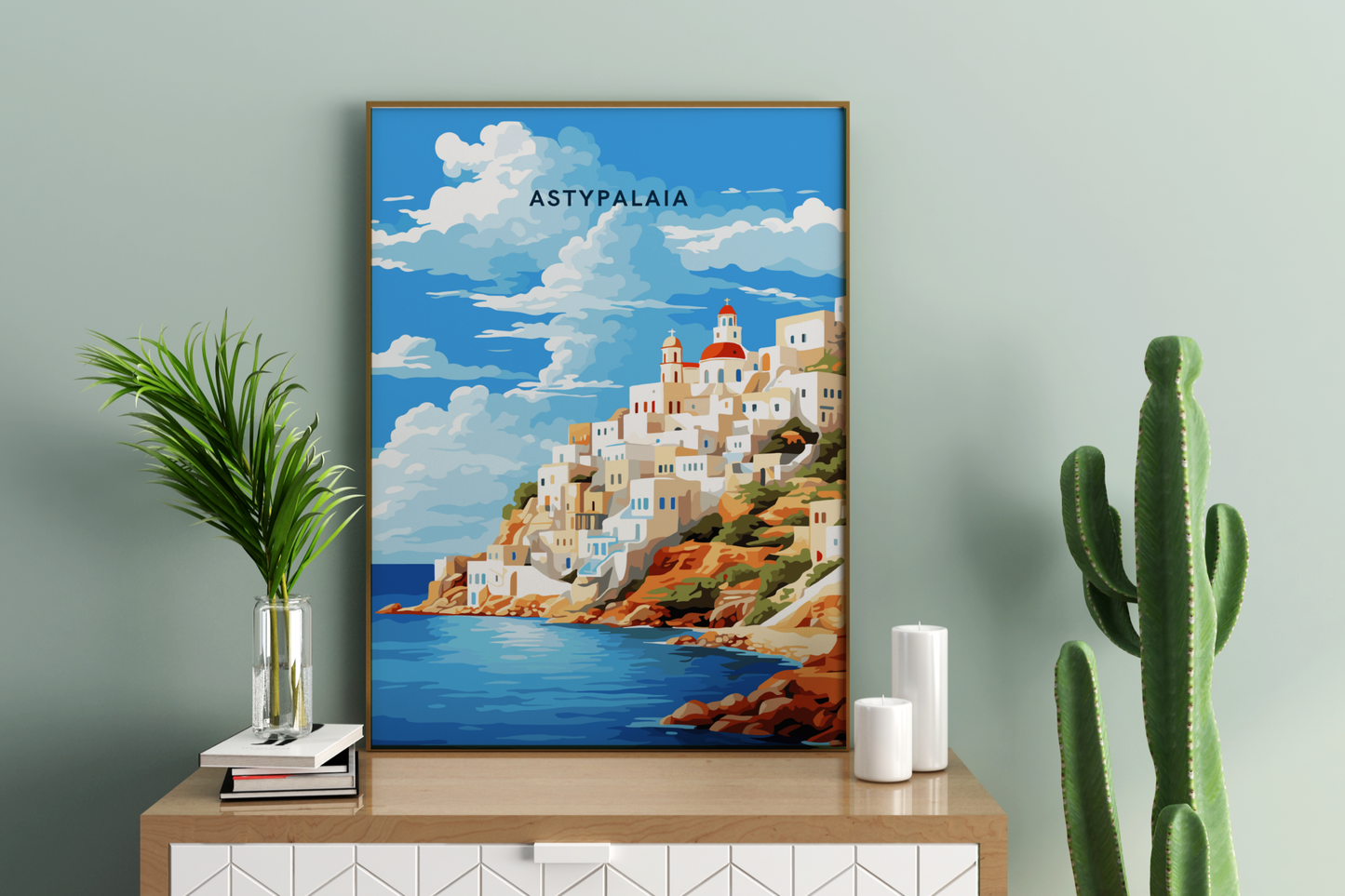 Póster de impresión de viaje de Astypalaia Grecia