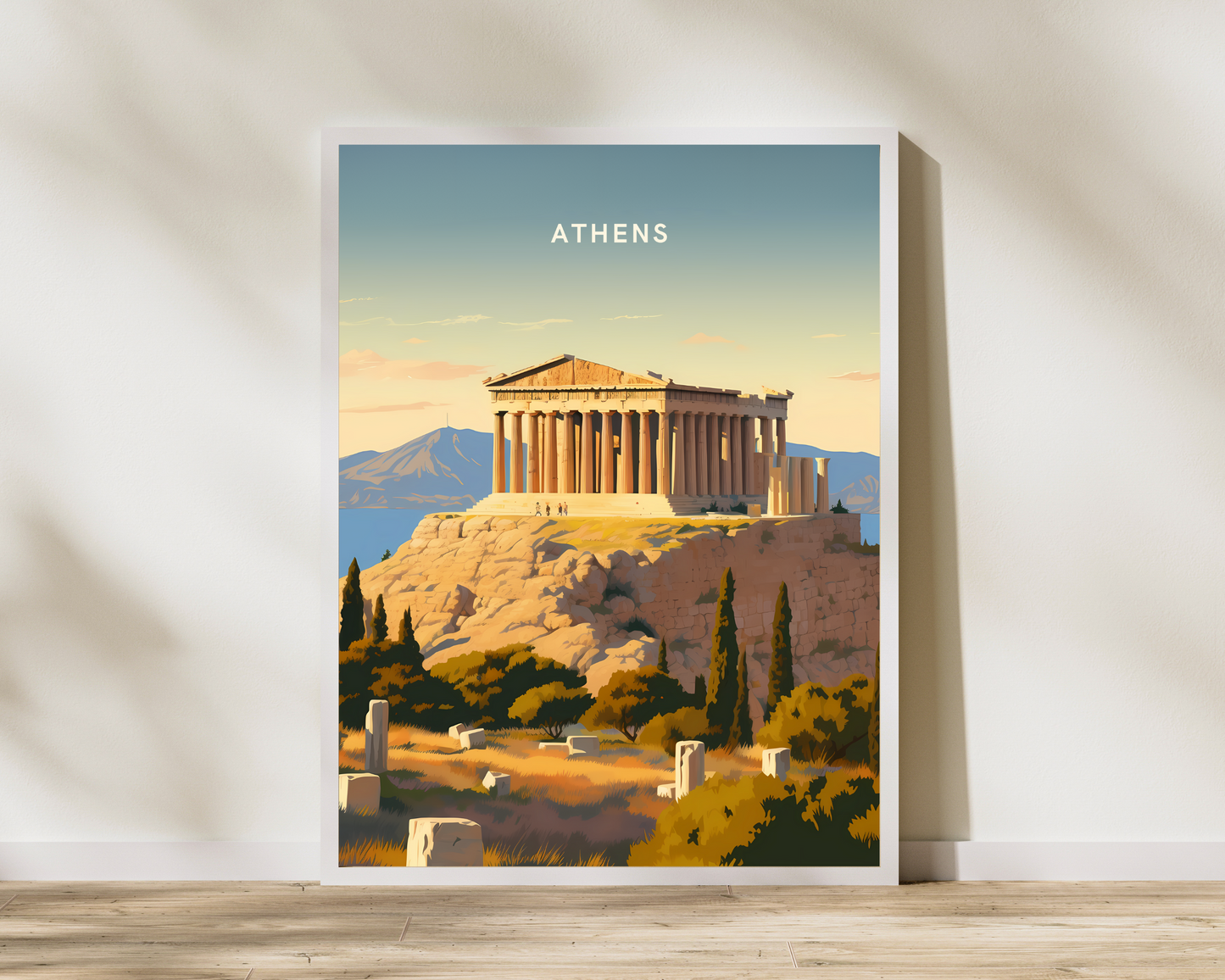 Athens Greece Travel Poster Print - Pitchers Design