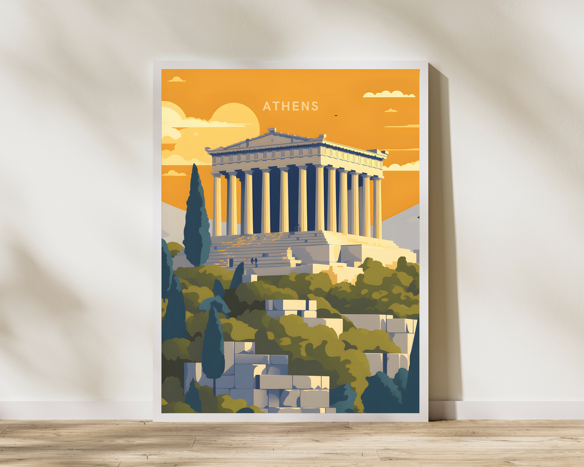 Athens Greece Travel Poster Print - Pitchers Design