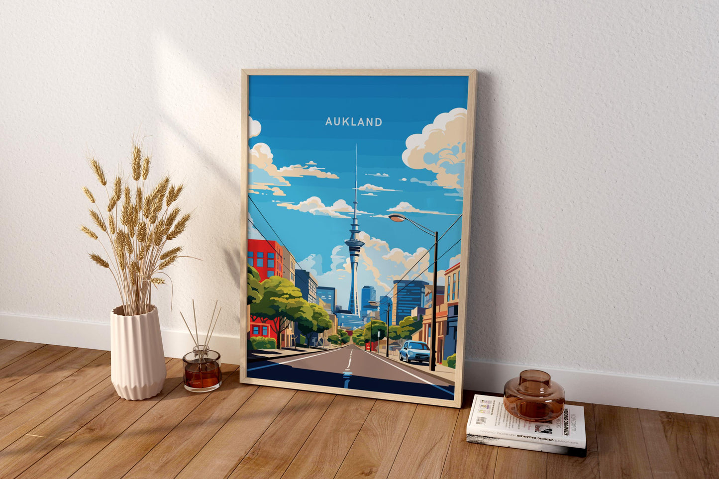 Aukland New Zealand Travel Print Poster - Pitchers Design