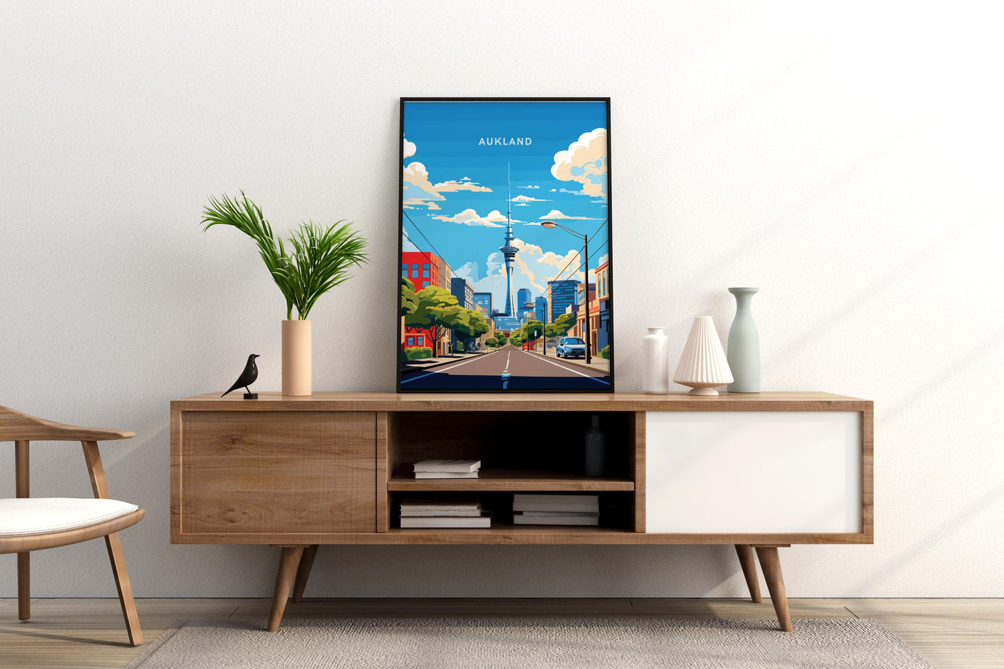 Aukland New Zealand Travel Print Poster - Pitchers Design