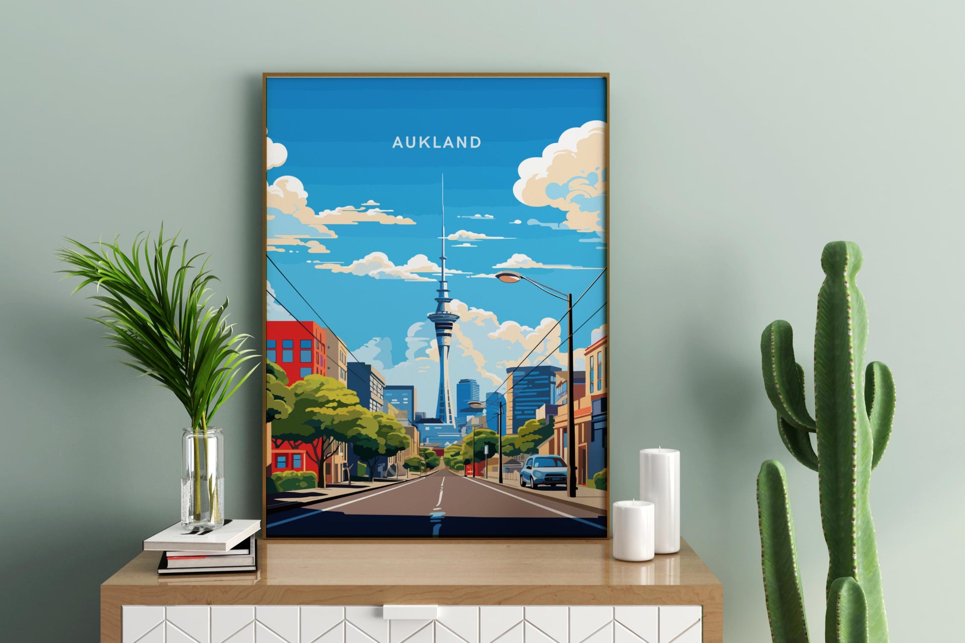 Aukland New Zealand Travel Print Poster - Pitchers Design