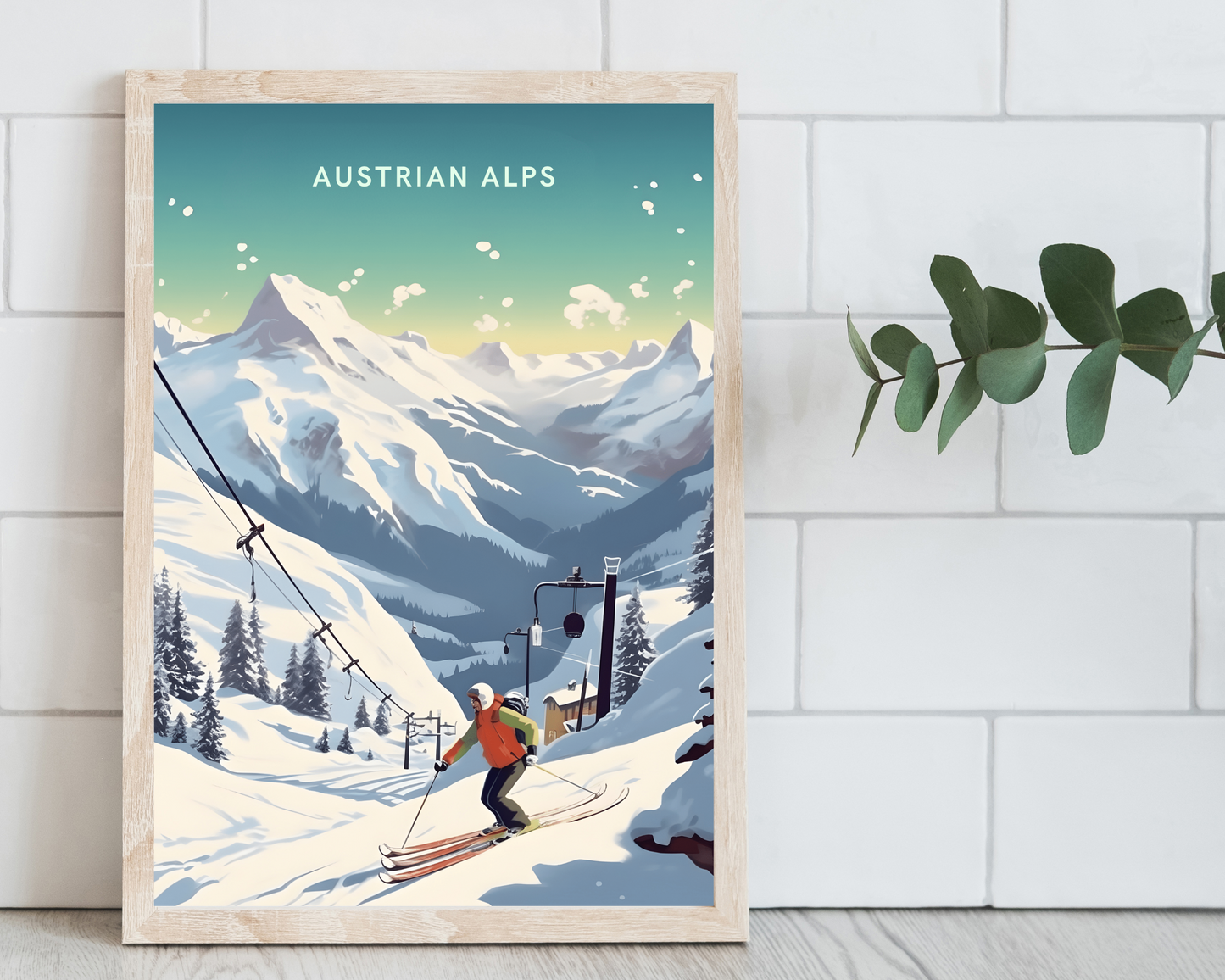 Austrian Alps Travel Poster Print - Pitchers Design