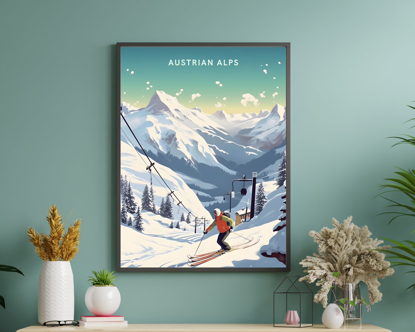 Austrian Alps Travel Poster Print - Pitchers Design