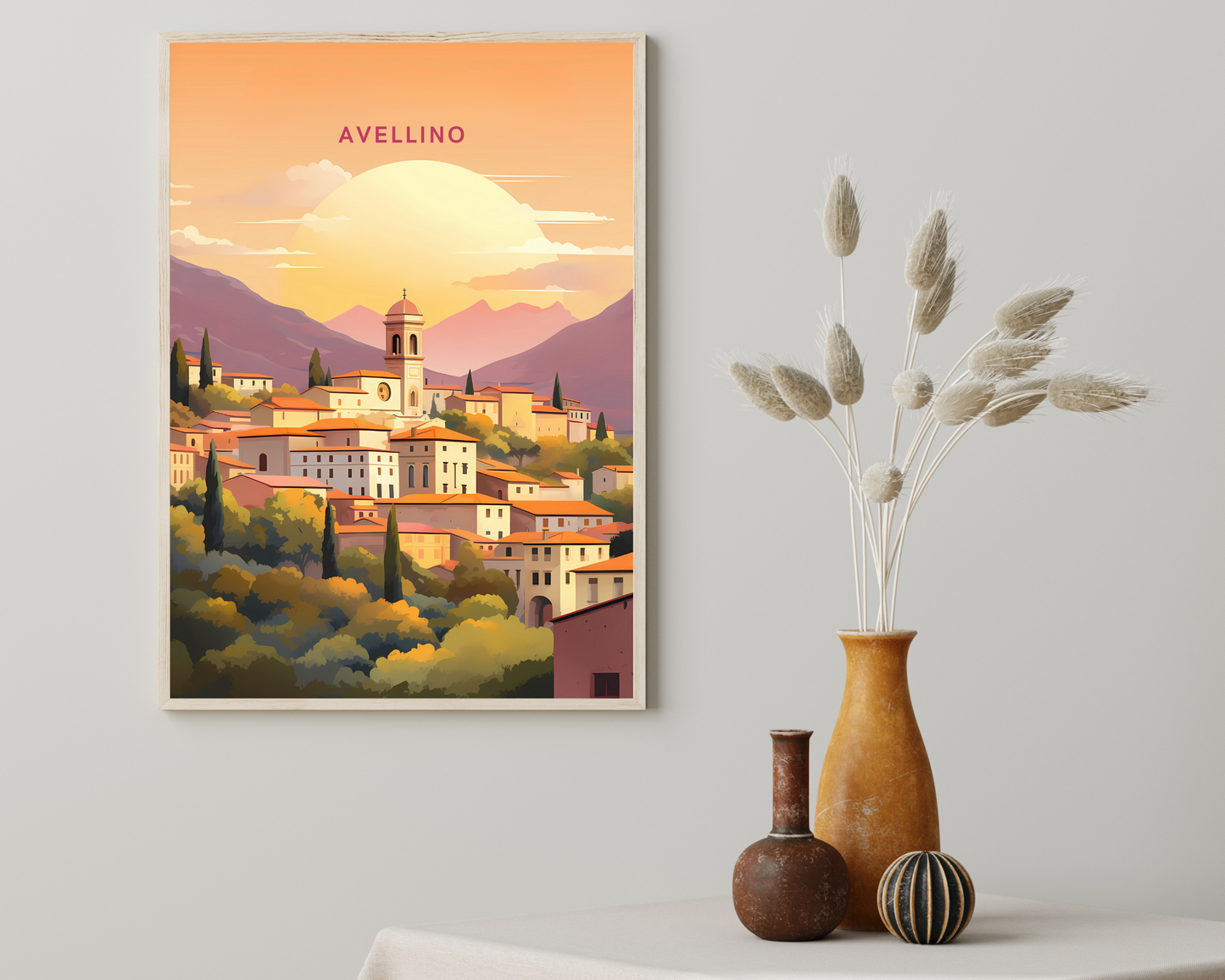 Avellino Italy Travel Poster Print - Pitchers Design