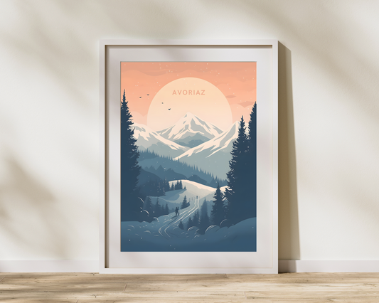 Avoriaz Alpes France Ski Travel Poster Print - Pitchers Design