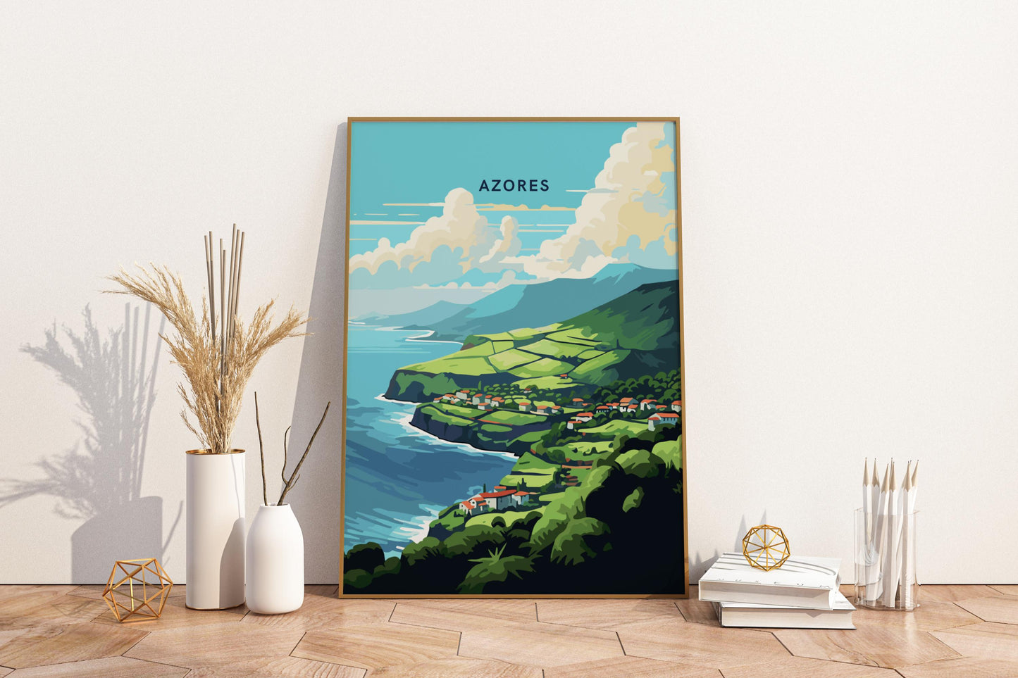 Azores Portugal Travel Print Poster - Pitchers Design