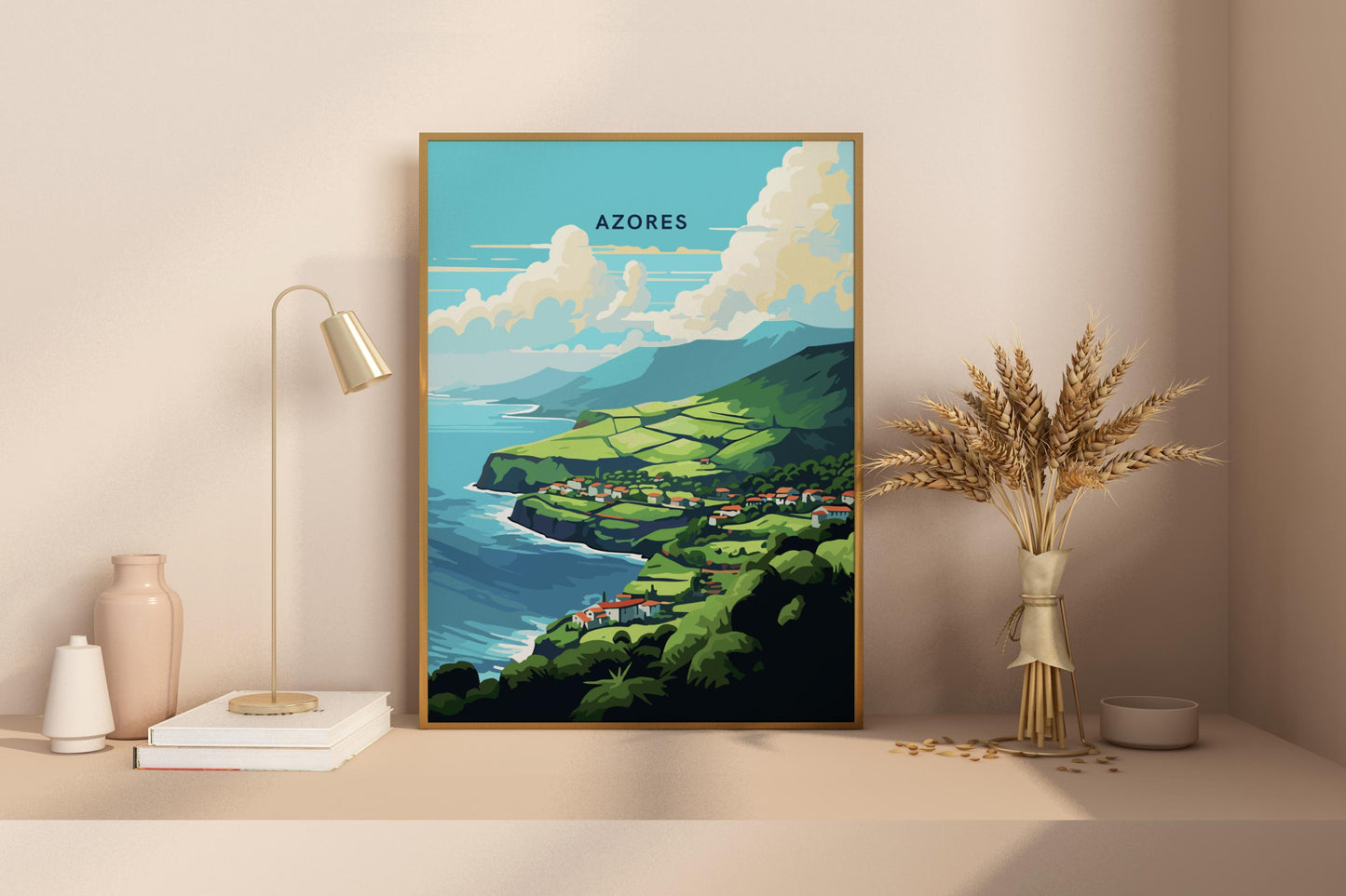 Azores Portugal Travel Print Poster - Pitchers Design