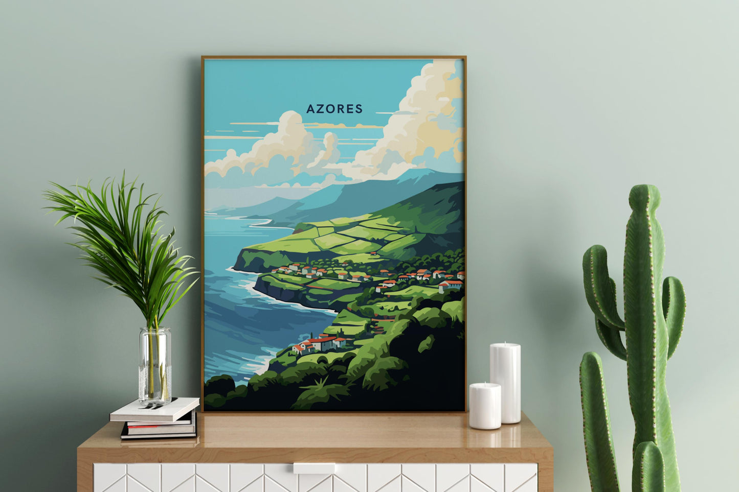 Azores Portugal Travel Print Poster - Pitchers Design