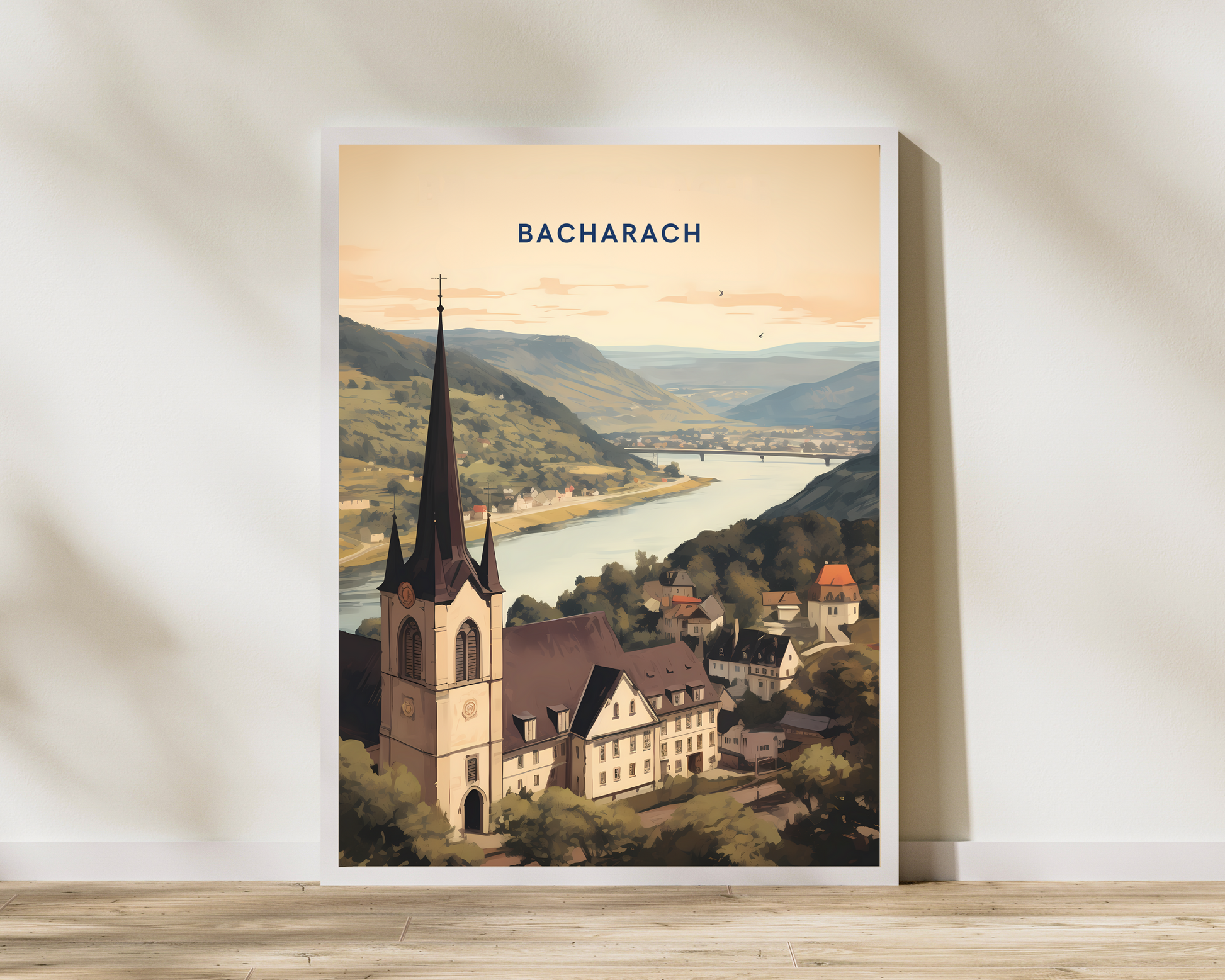 Bacharach Germany Travel Poster Print - Pitchers Design