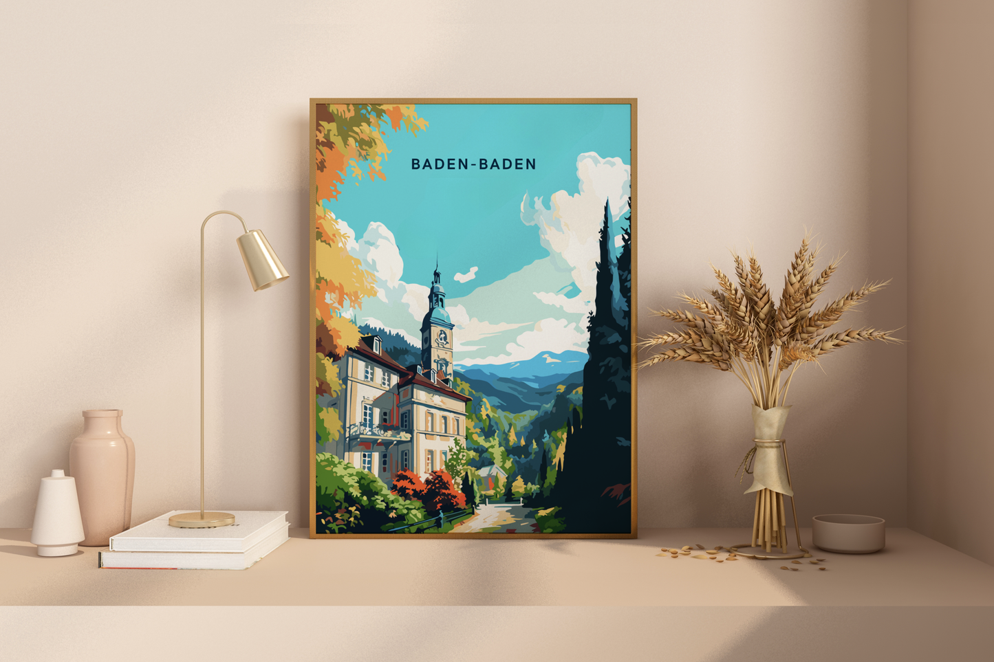 Affiche de voyage de Baden-Baden en Allemagne