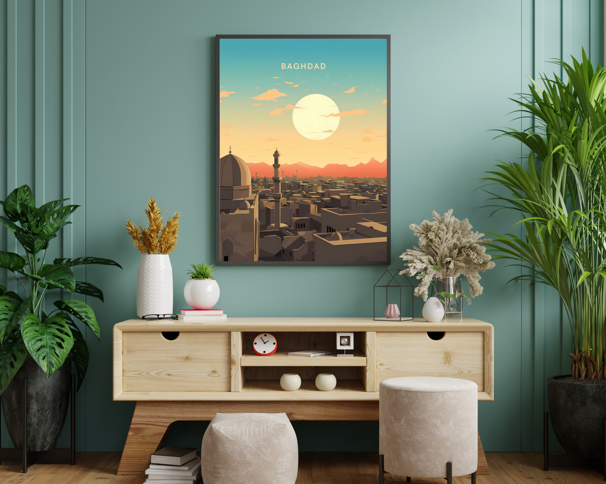 Baghdad Iraq Travel Poster Print - Pitchers Design