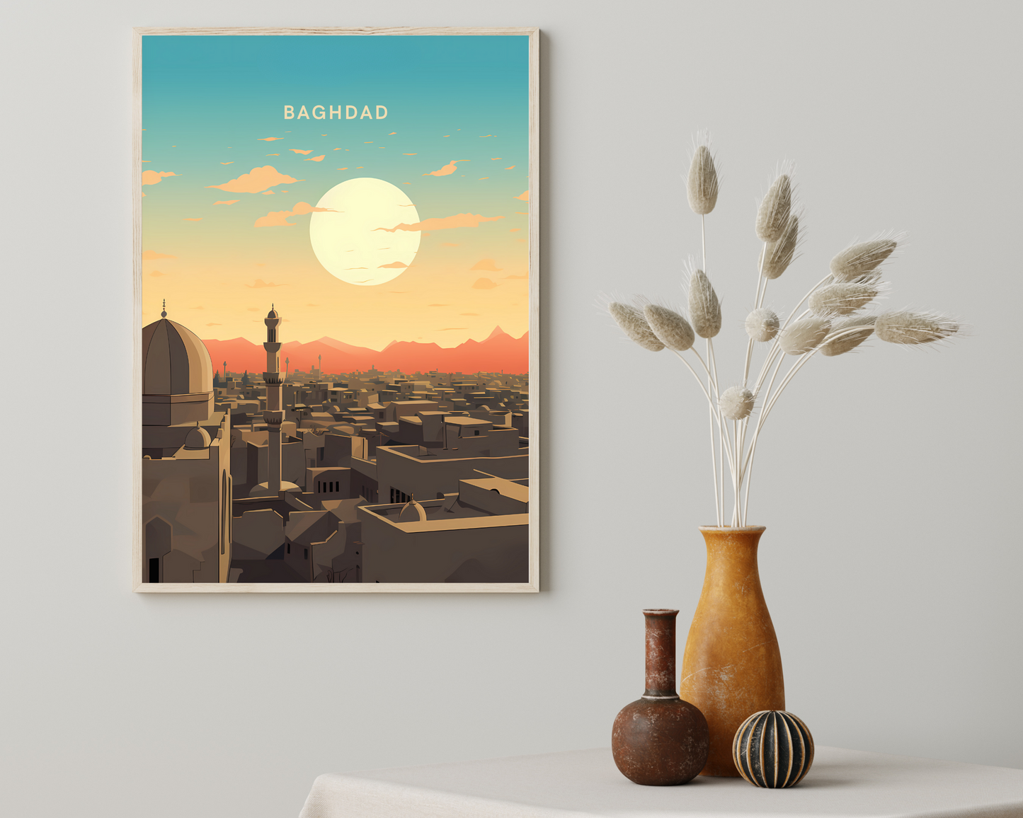 Baghdad Iraq Travel Poster Print - Pitchers Design