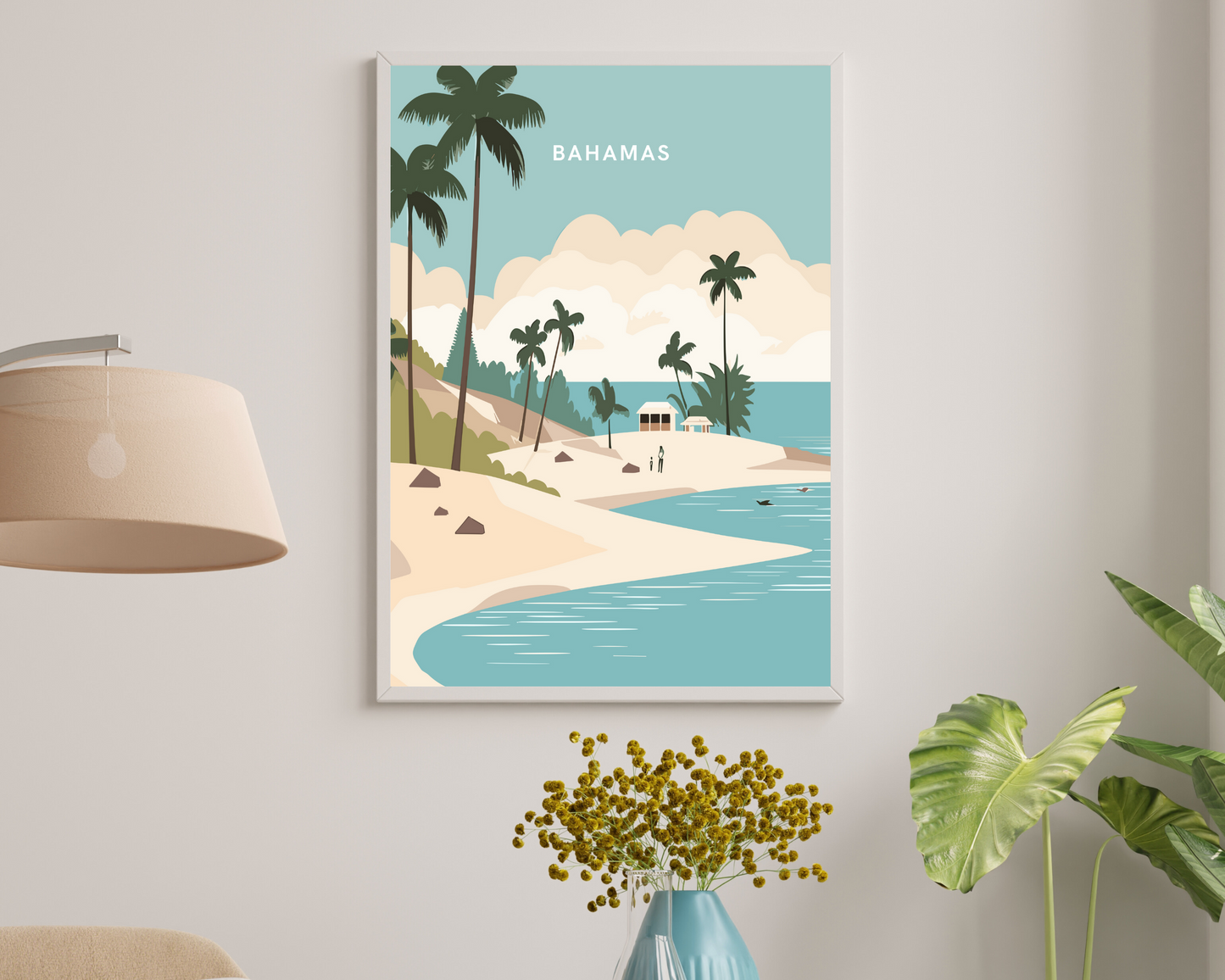 Bahamas Caribbean Travel Poster Print - Pitchers Design