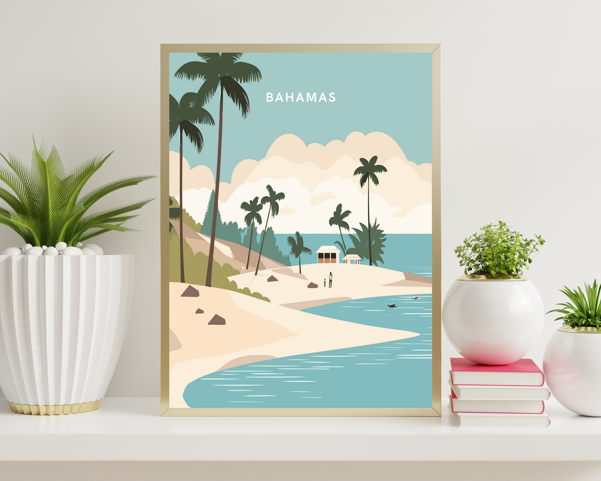 Bahamas Caribbean Travel Poster Print - Pitchers Design