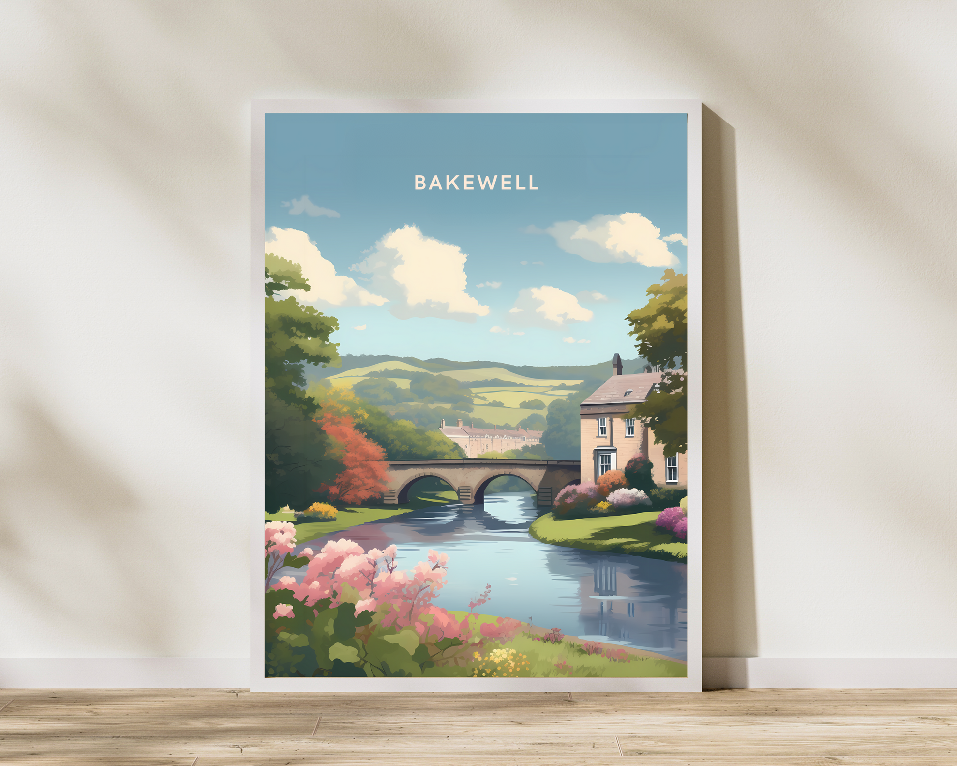 Bakewell Derbyshire England Travel Poster Print - Pitchers Design