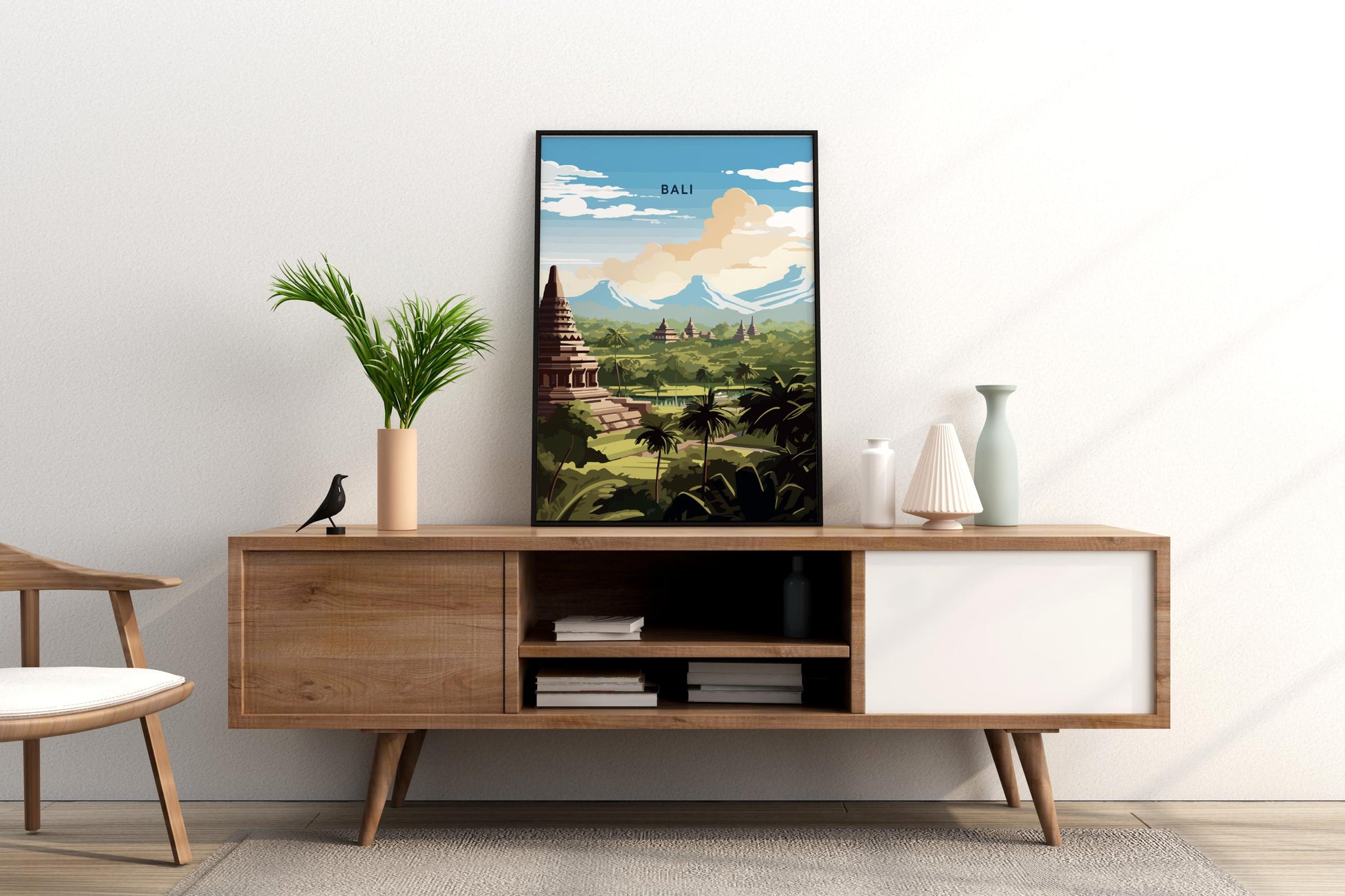 Temples of Bali Indonesia Travel Print Poster - Pitchers Design