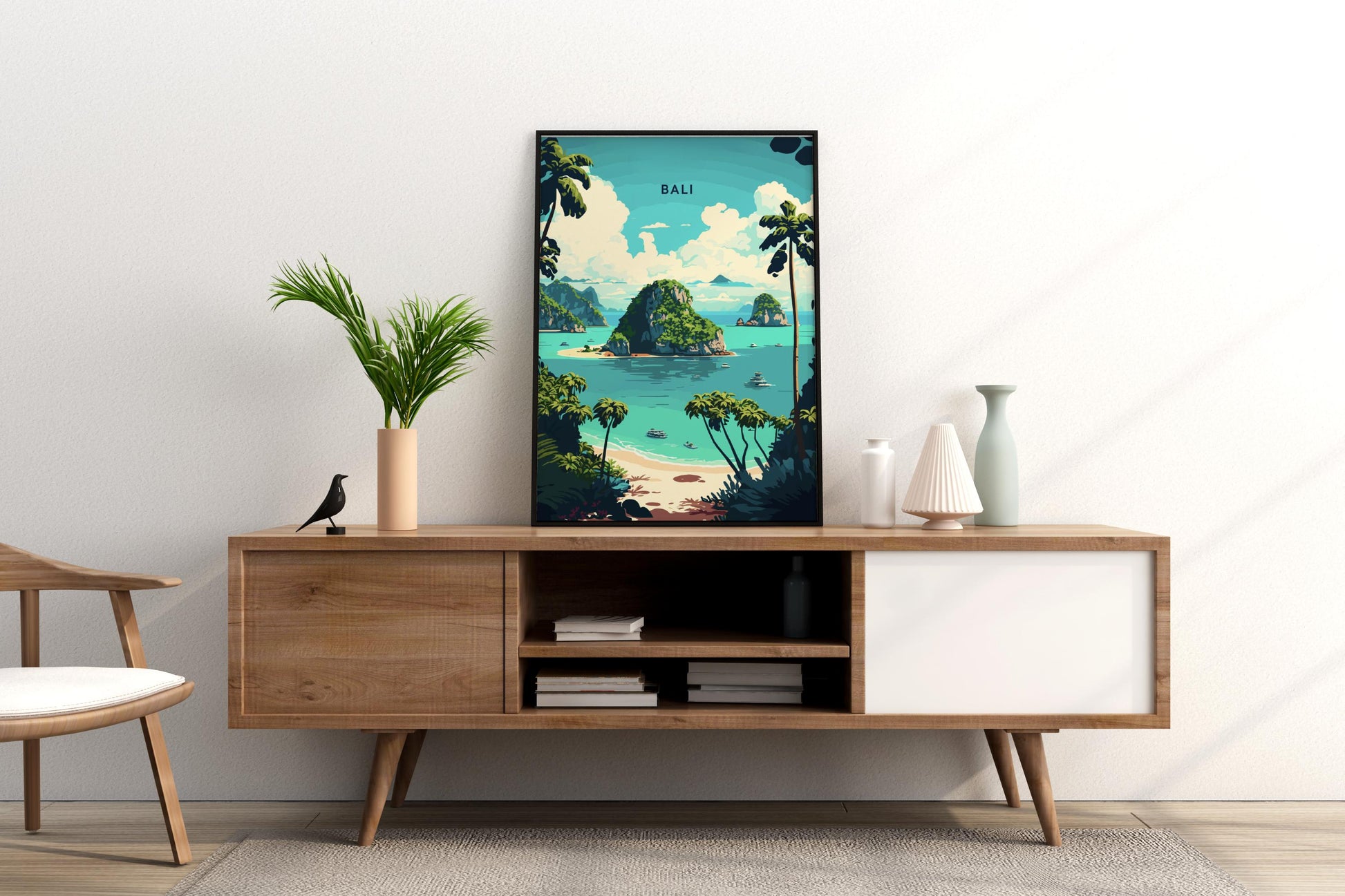 Islands of Bali Indonesia Travel Print Poster - Pitchers Design