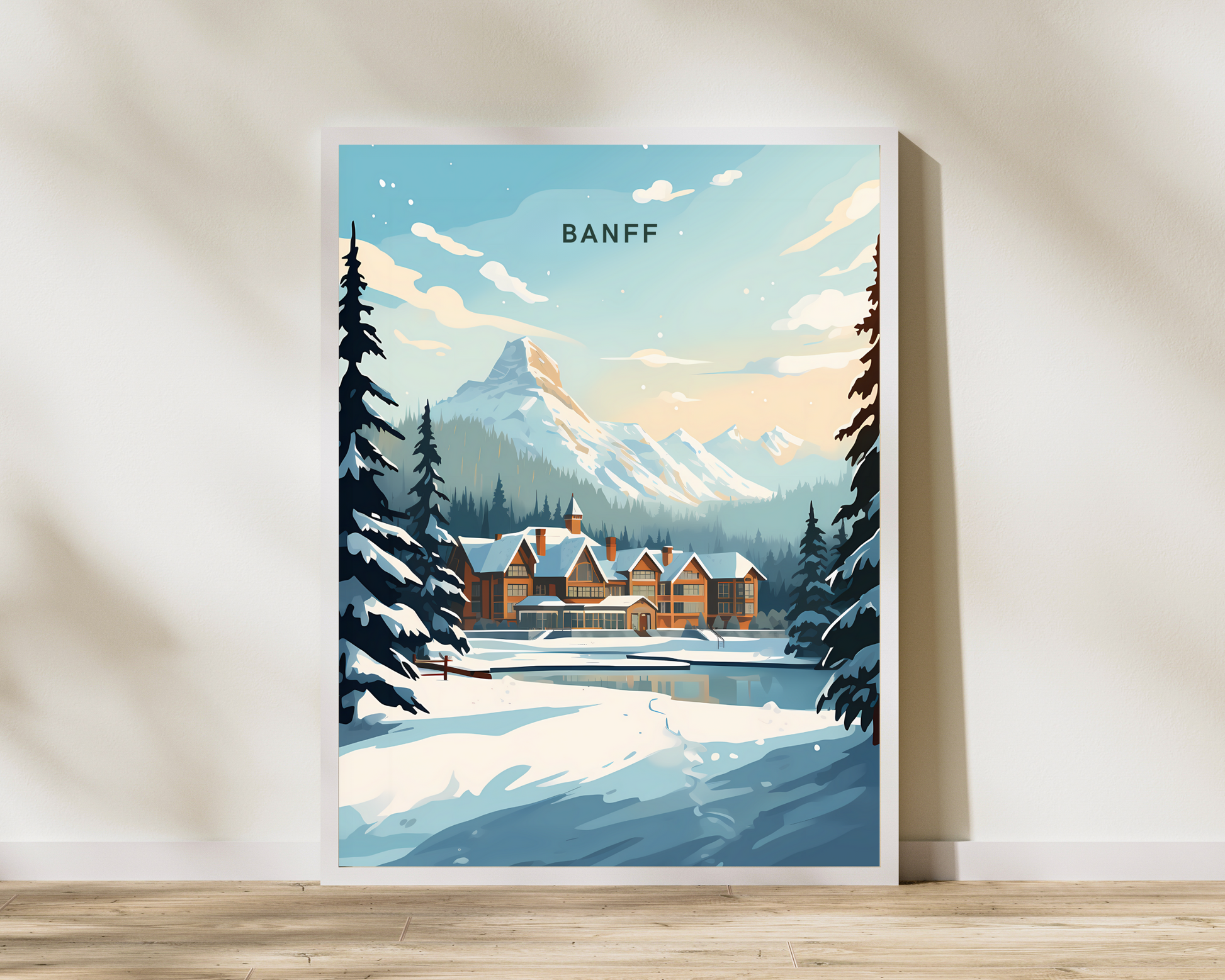 Banff Alberta Canada Ski Travel Poster Print - Pitchers Design