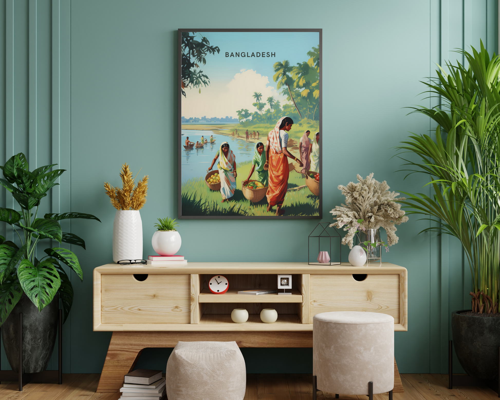 Bangladesh River Life Travel Poster Print - Pitchers Design