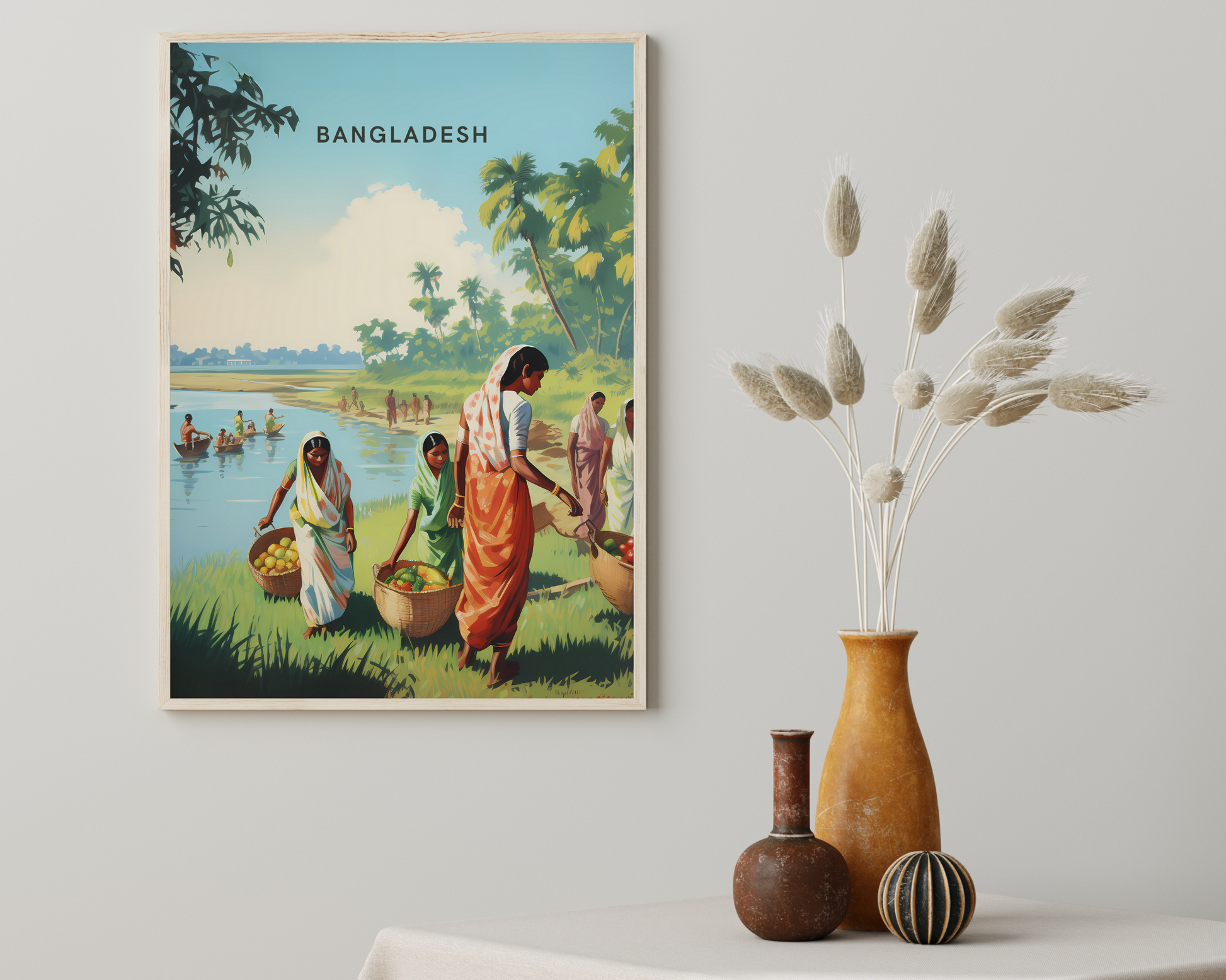 Bangladesh River Life Travel Poster Print - Pitchers Design