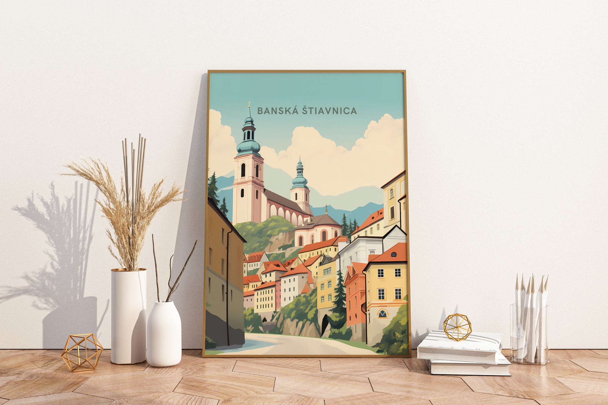 Banská Štiavnica Slovakia Travel Print Poster - Pitchers Design