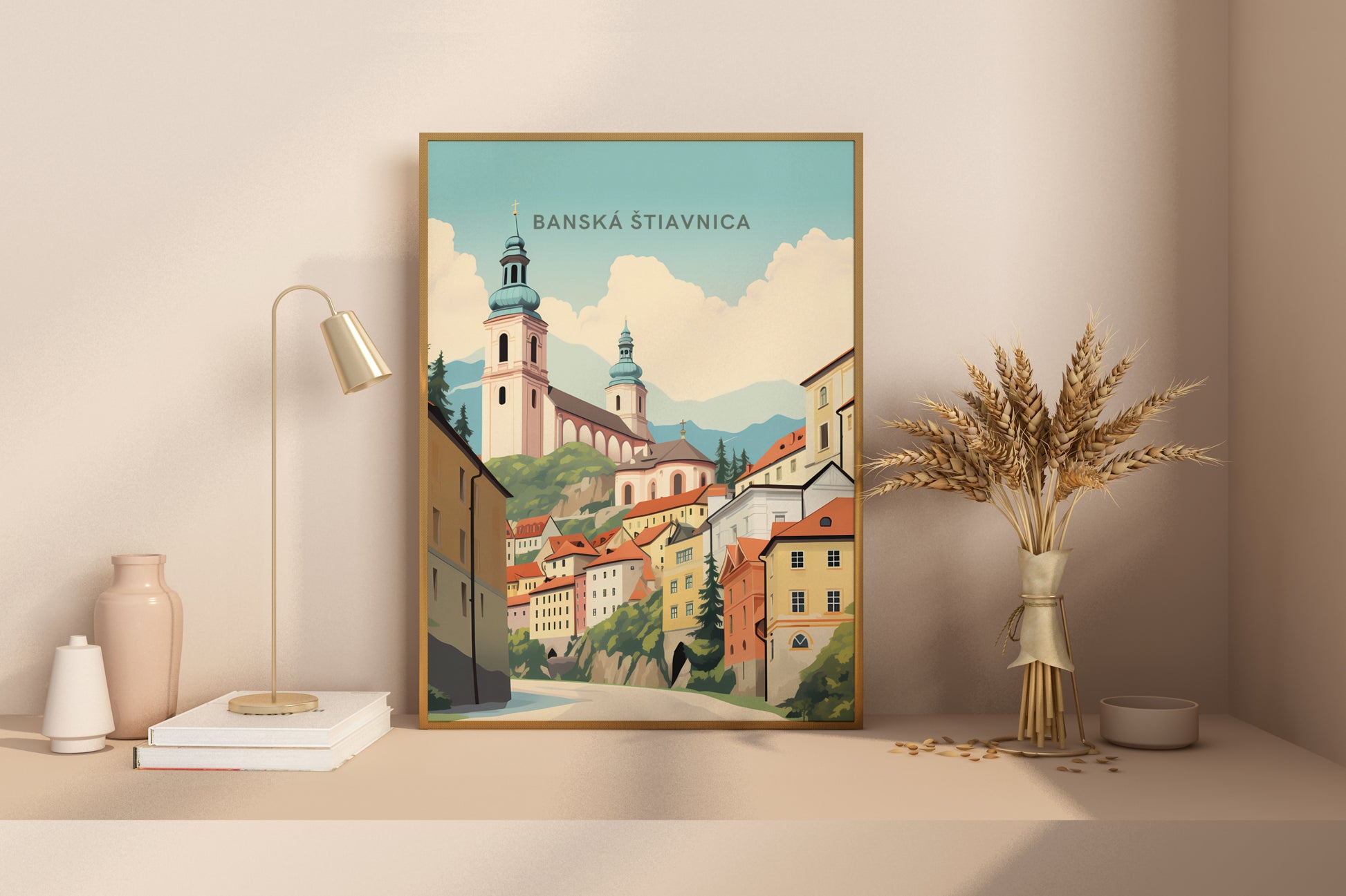 Banská Štiavnica Slovakia Travel Print Poster - Pitchers Design