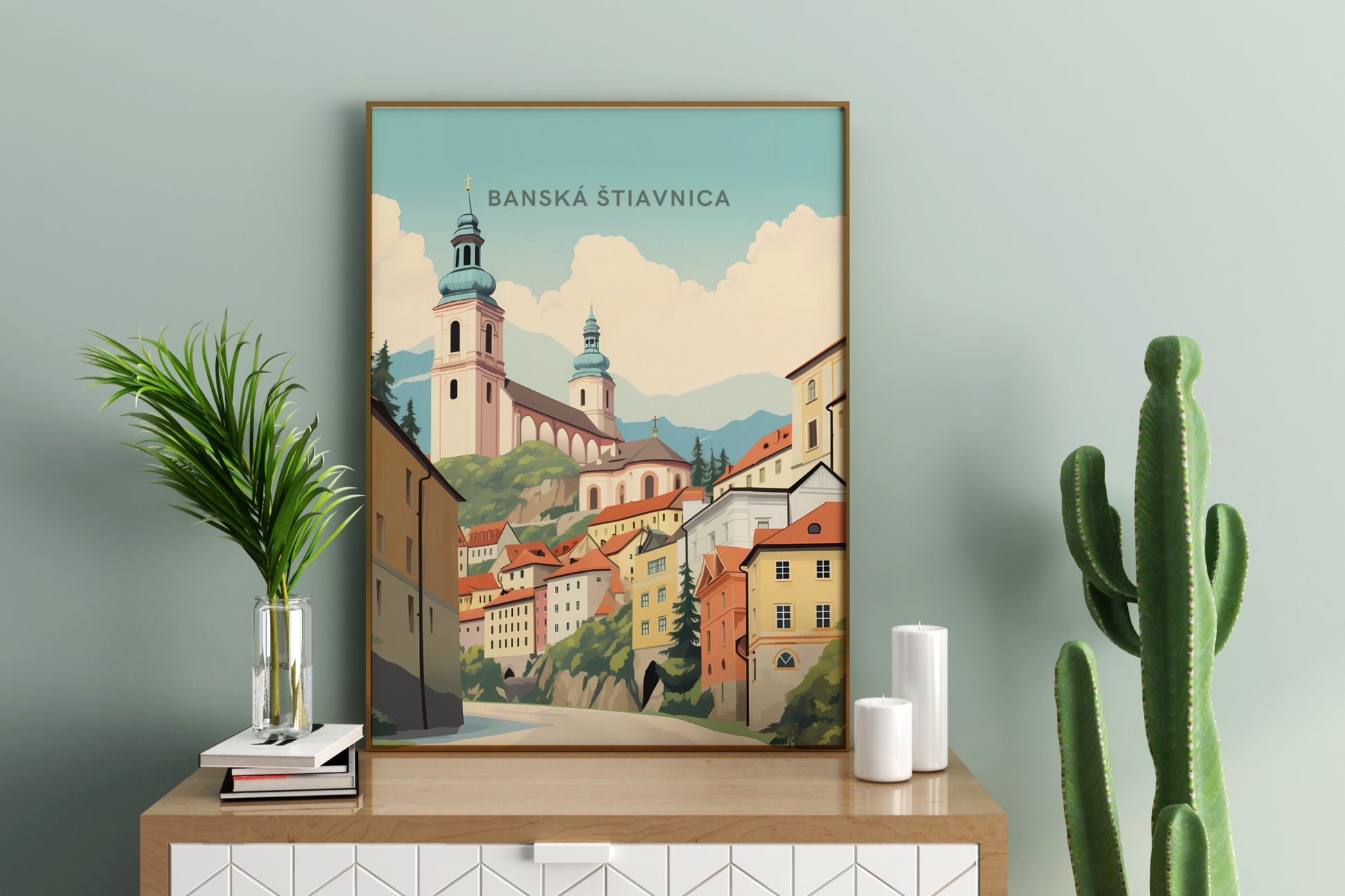 Banská Štiavnica Slovakia Travel Print Poster - Pitchers Design