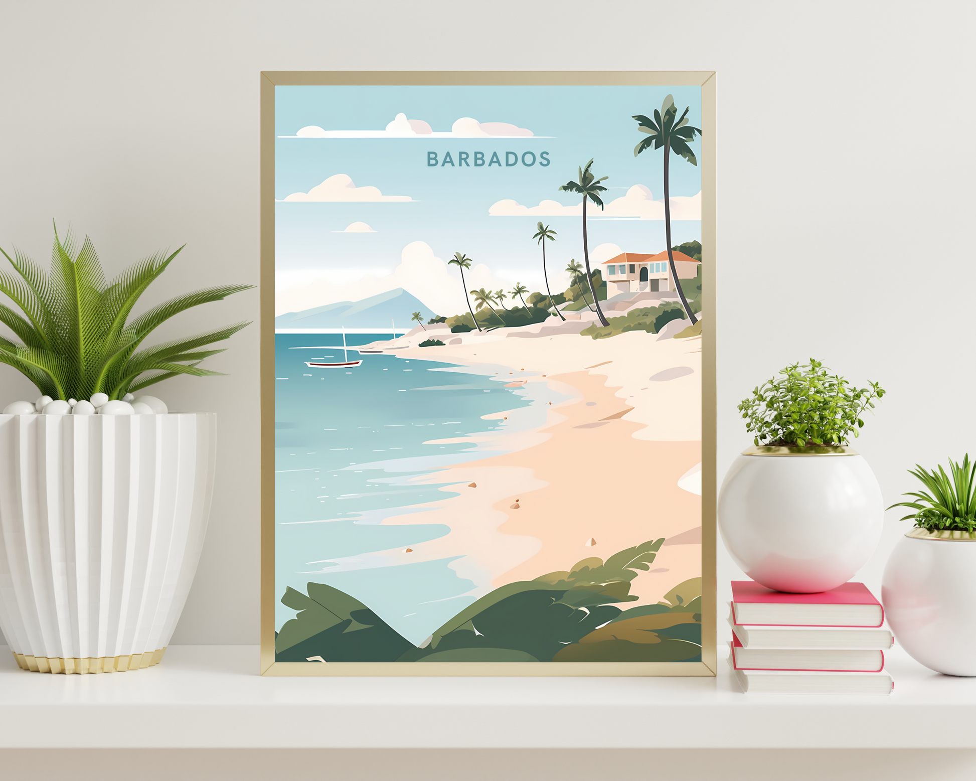 Barbados Caribbean Travel Poster Print - Pitchers Design