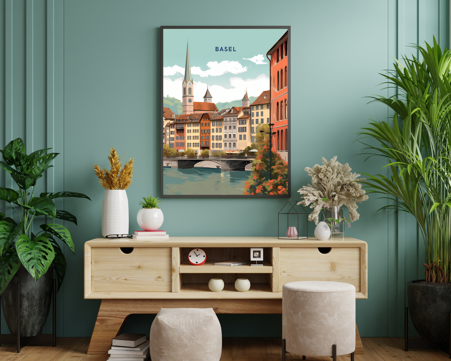 Basel Switzerland Travel Poster Print - Pitchers Design